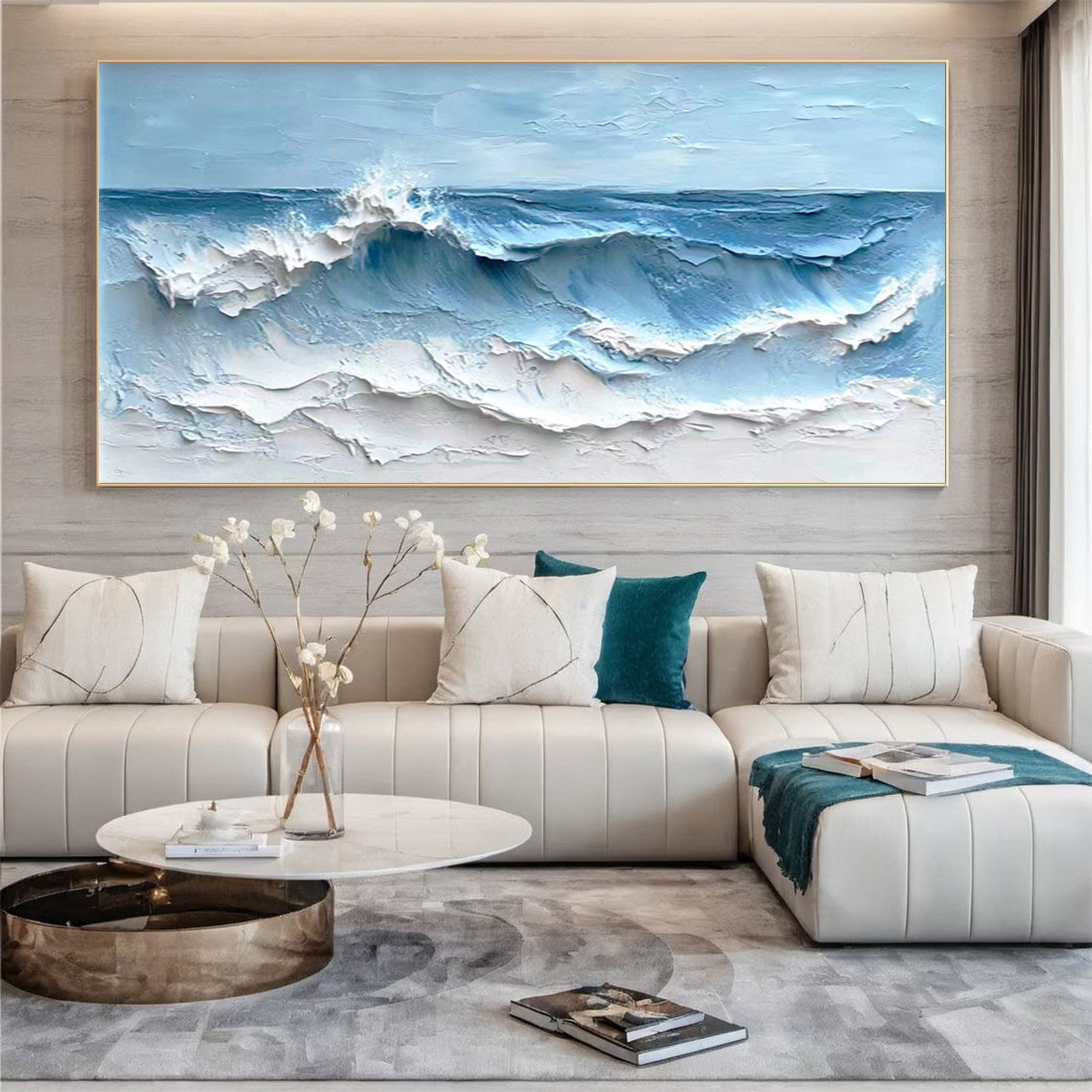 Calm Wave: Textured Seascape Art