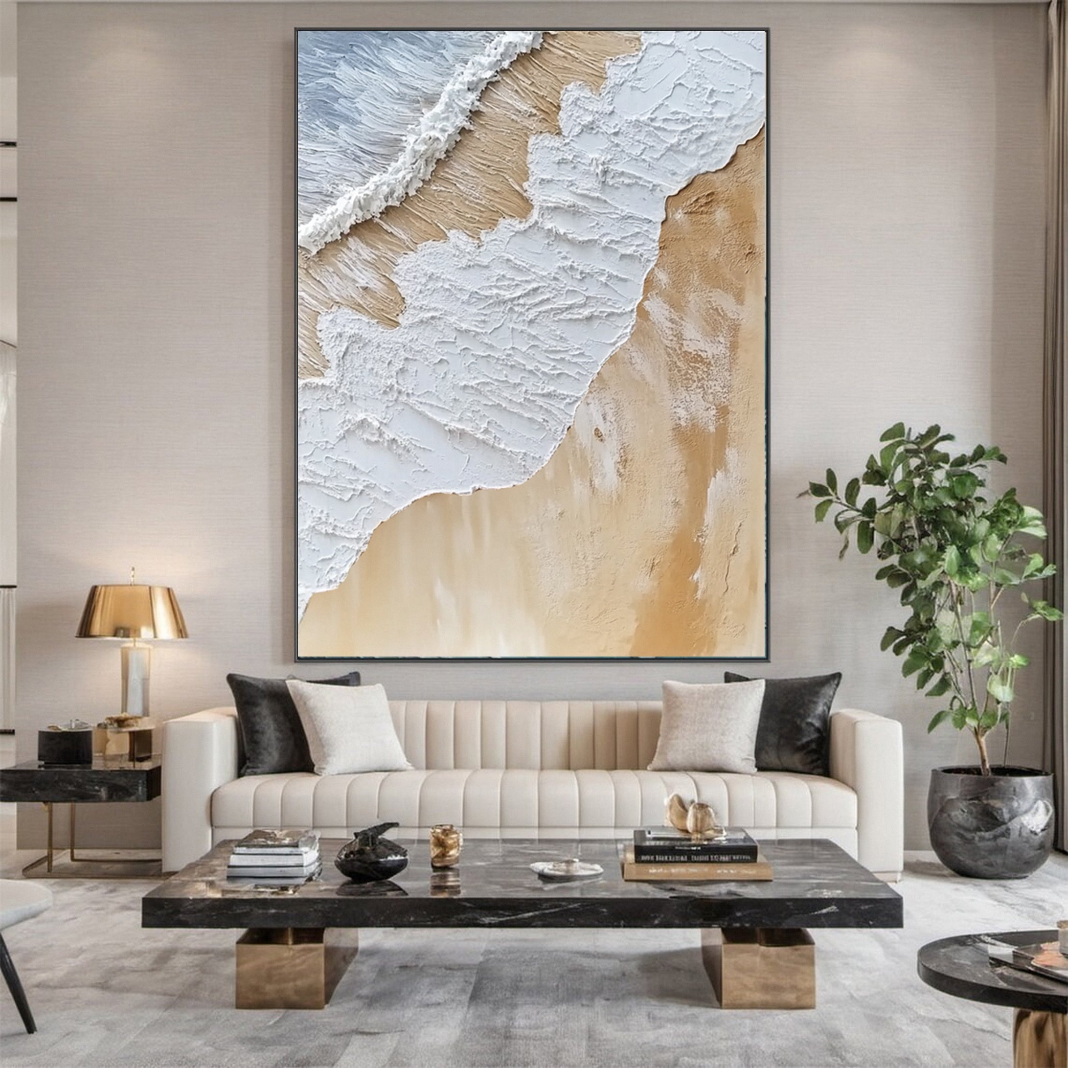 Sandy Shore: Textured Coastal Artwork