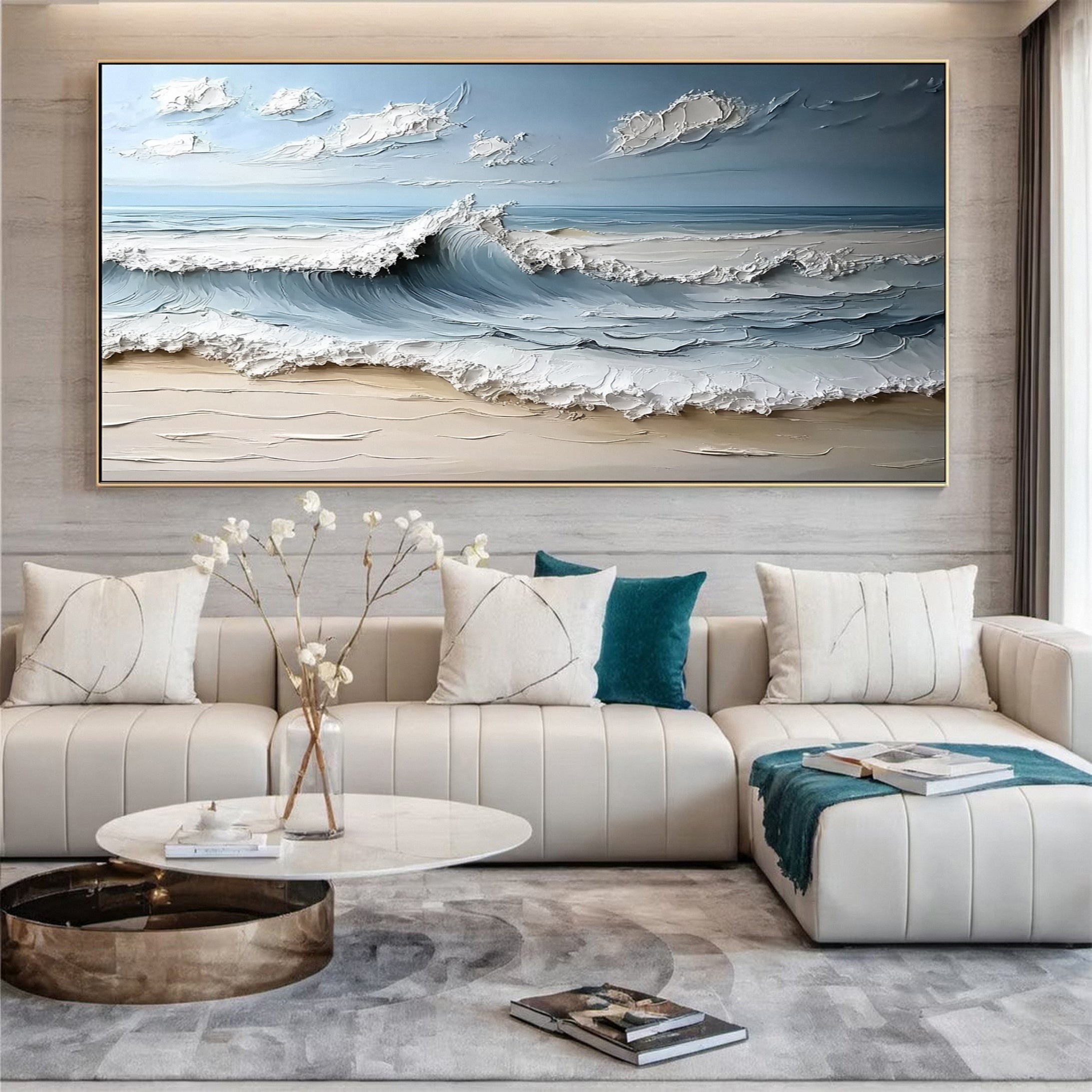 Coastal Bliss: Textured Seascape Art