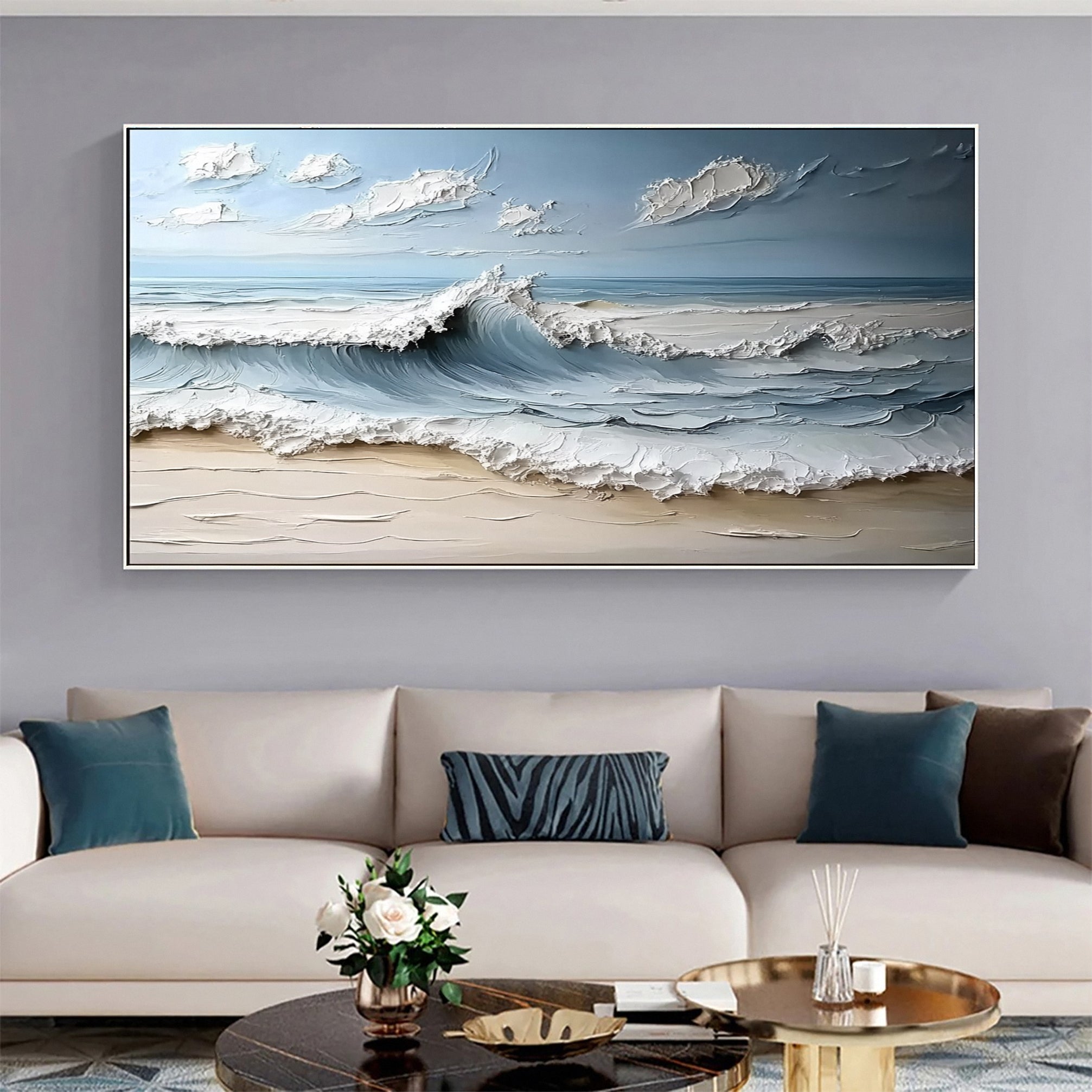 Coastal Bliss: Textured Seascape Art