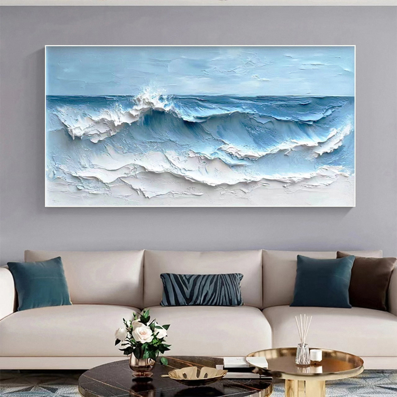 Calm Wave: Textured Seascape Art