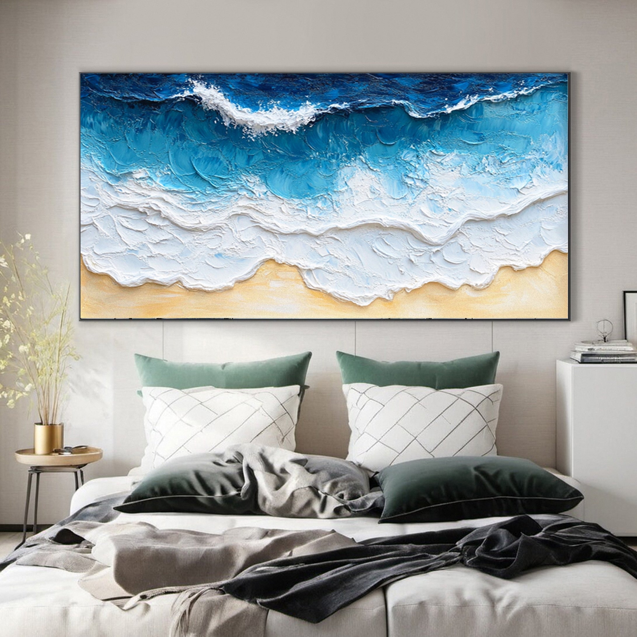 Golden Sands: Ocean Wave Art