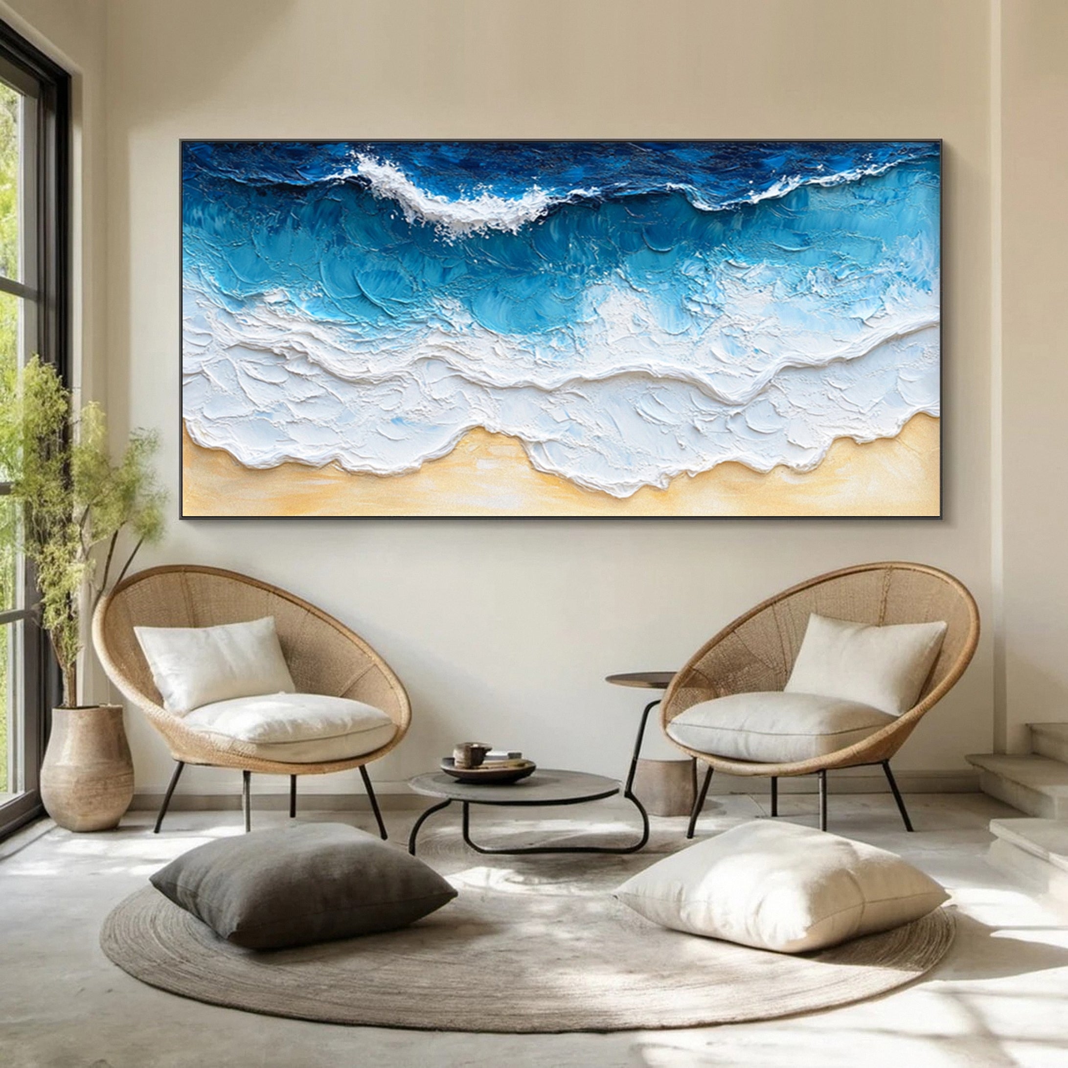 Golden Sands: Ocean Wave Art