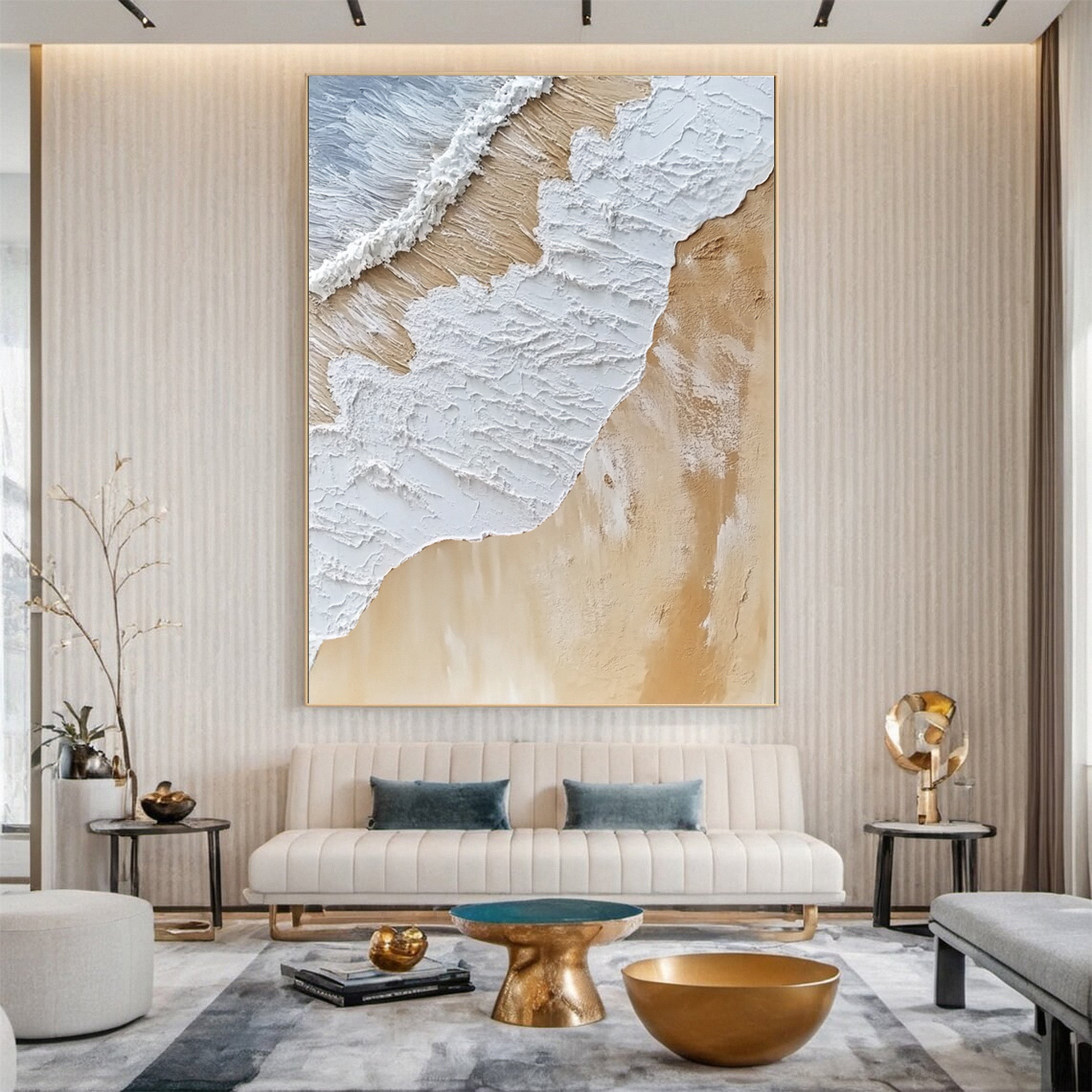 Sandy Shore: Textured Coastal Artwork