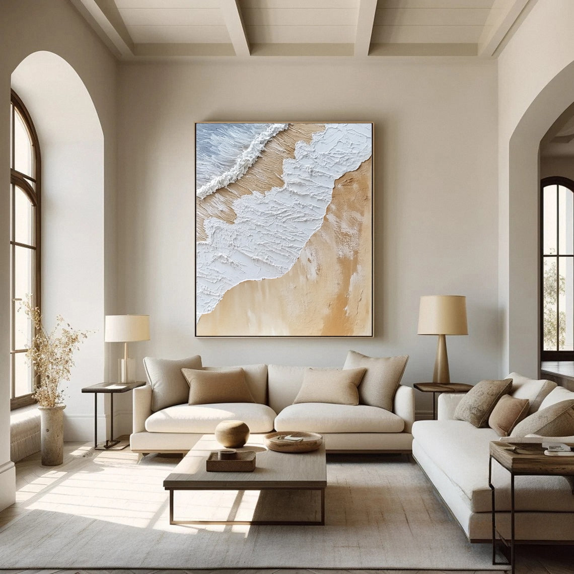 Sandy Shore: Textured Coastal Artwork