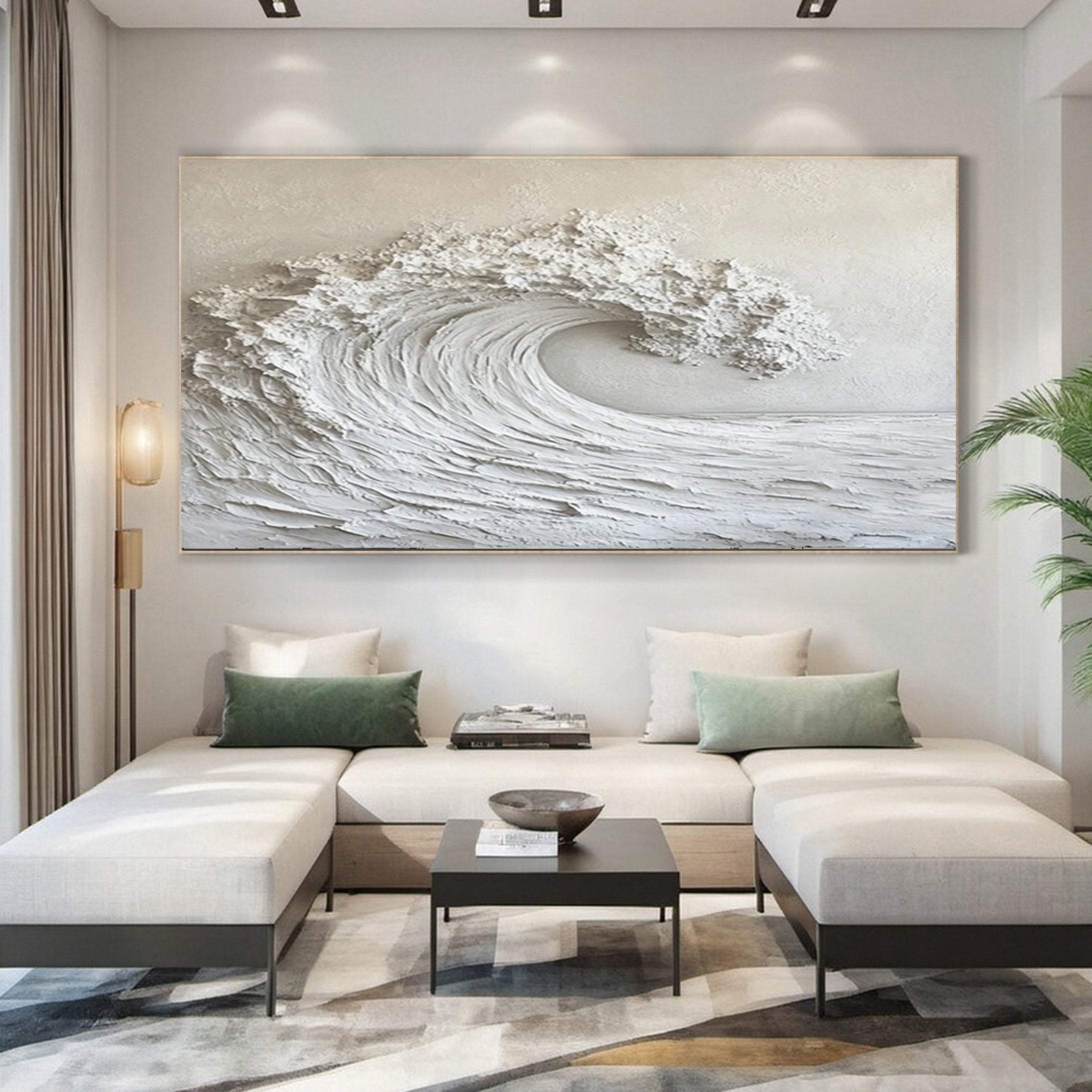 Eternal Wave: Textured Monochrome Ocean Art