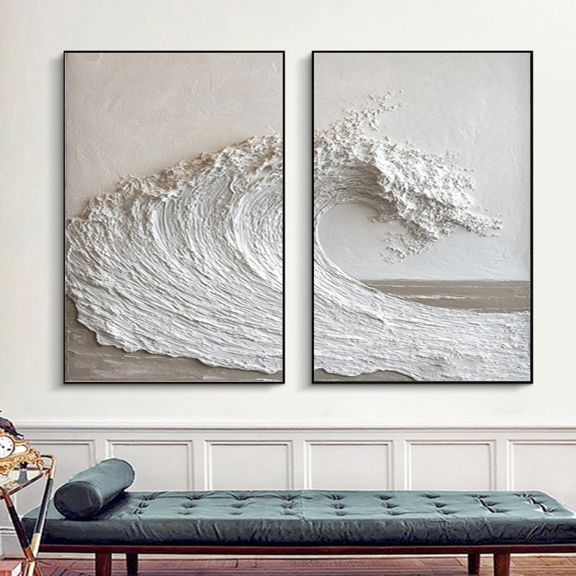 Serenity Waves: Dual Panel Art