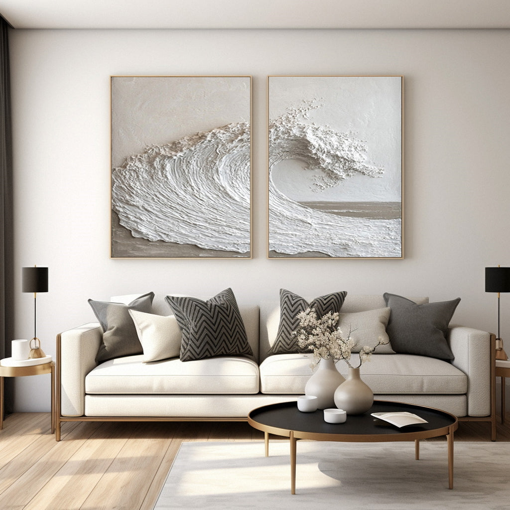 Serenity Waves: Dual Panel Art