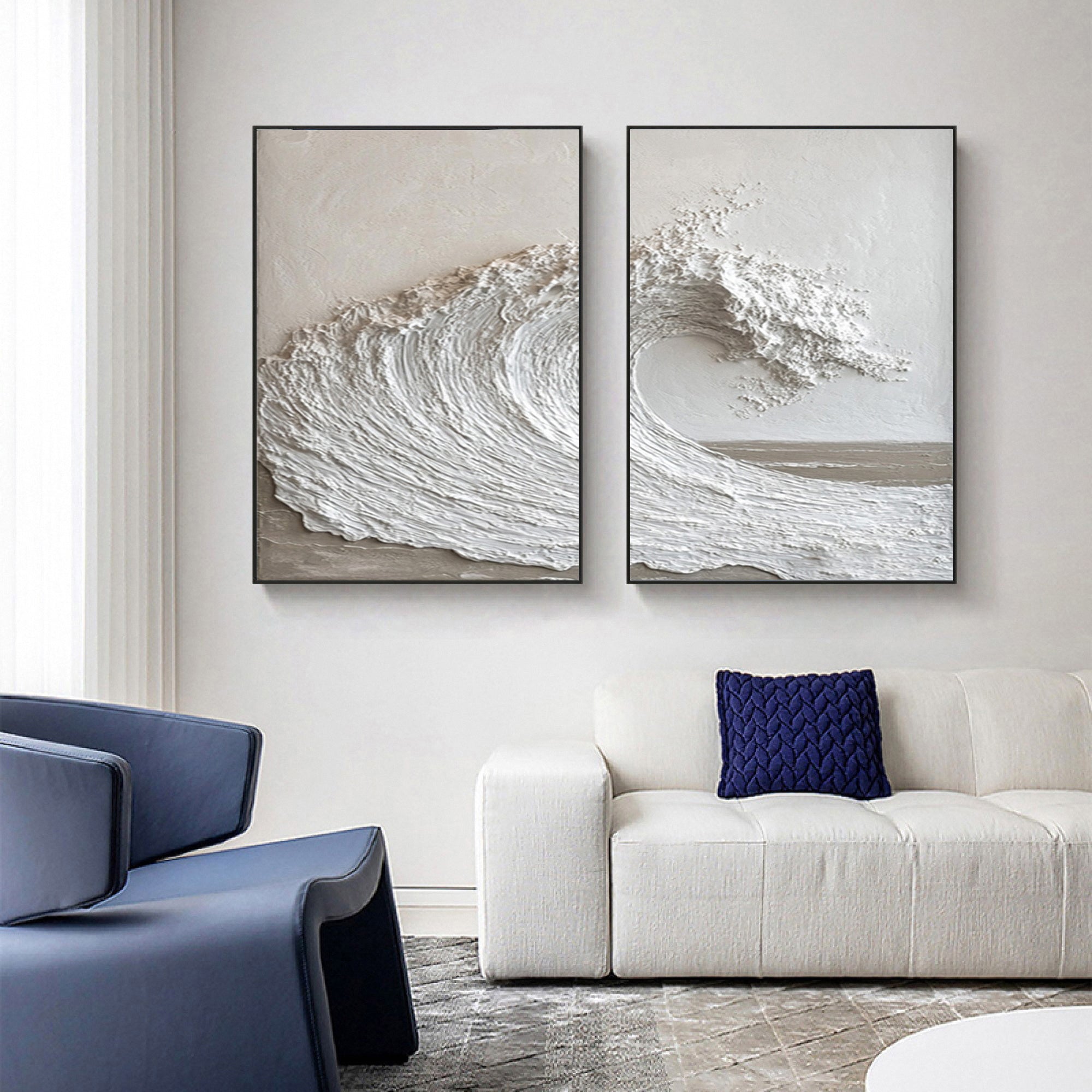 Serenity Waves: Dual Panel Art