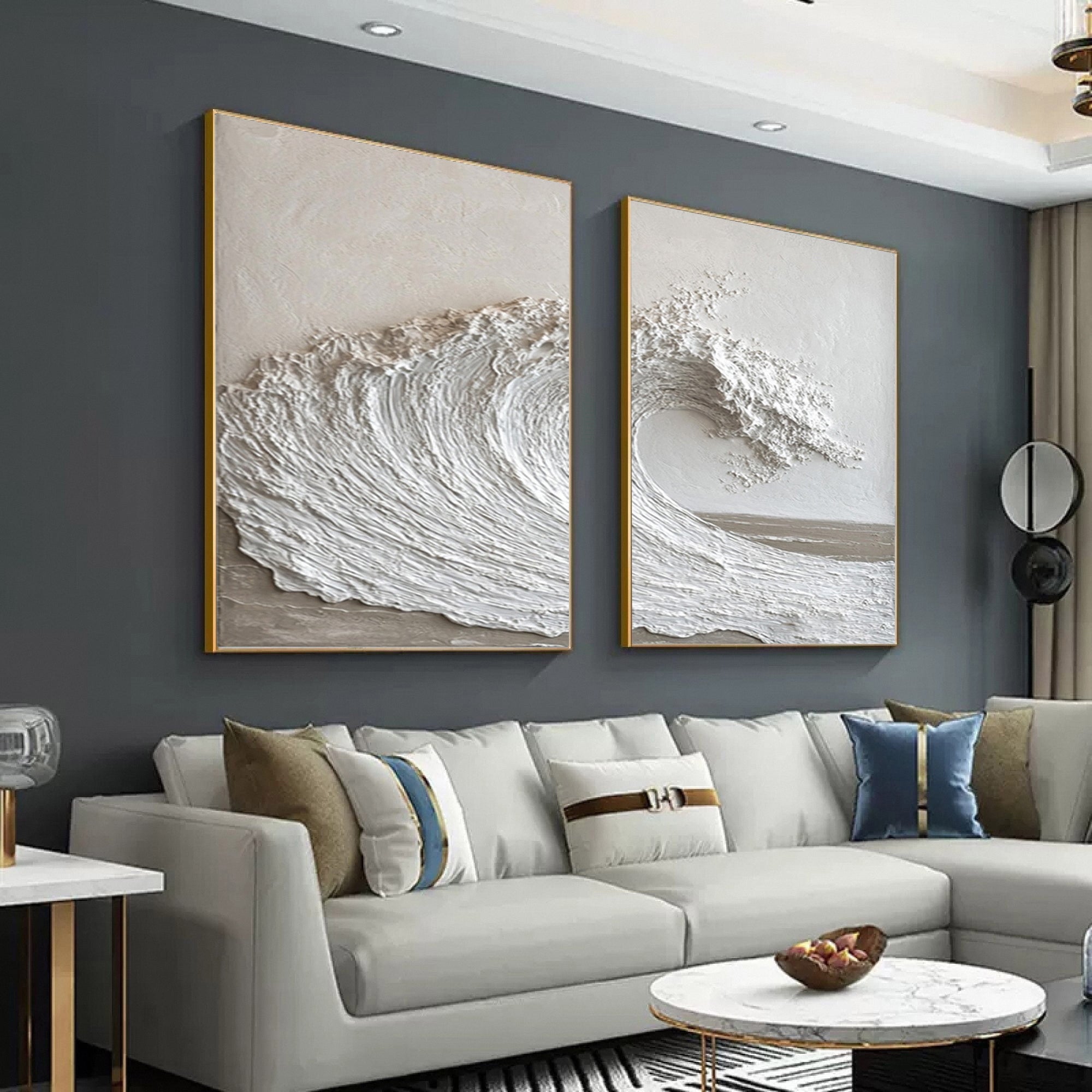 Serenity Waves: Dual Panel Art