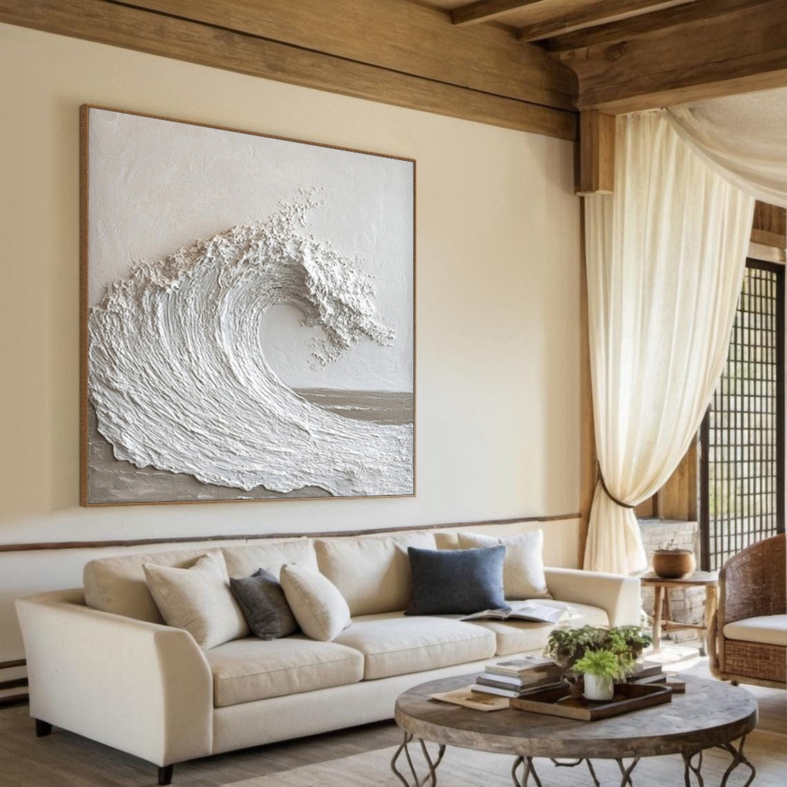 Tidal Grace: Textured Wall Art