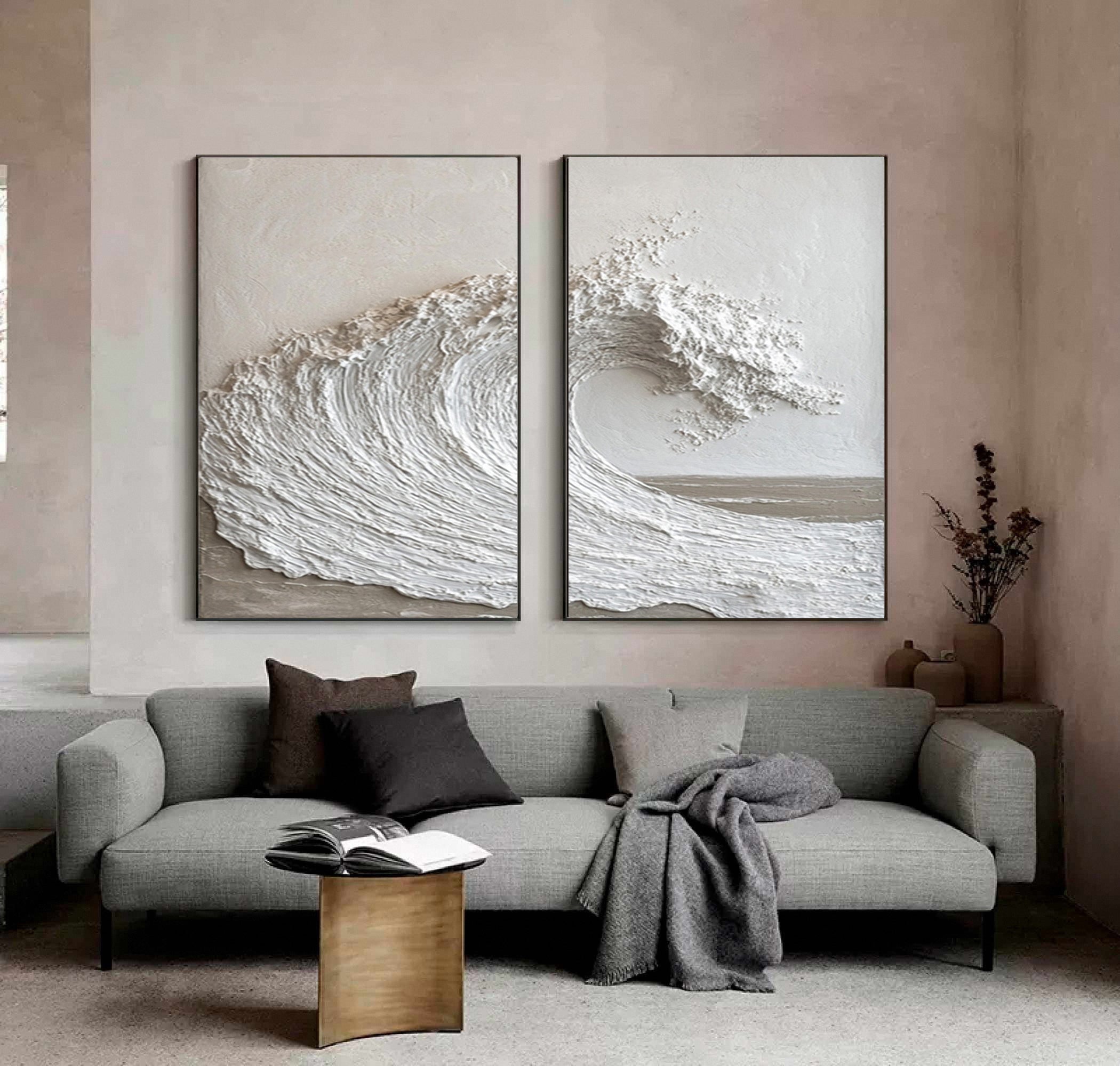 Serenity Waves: Dual Panel Art