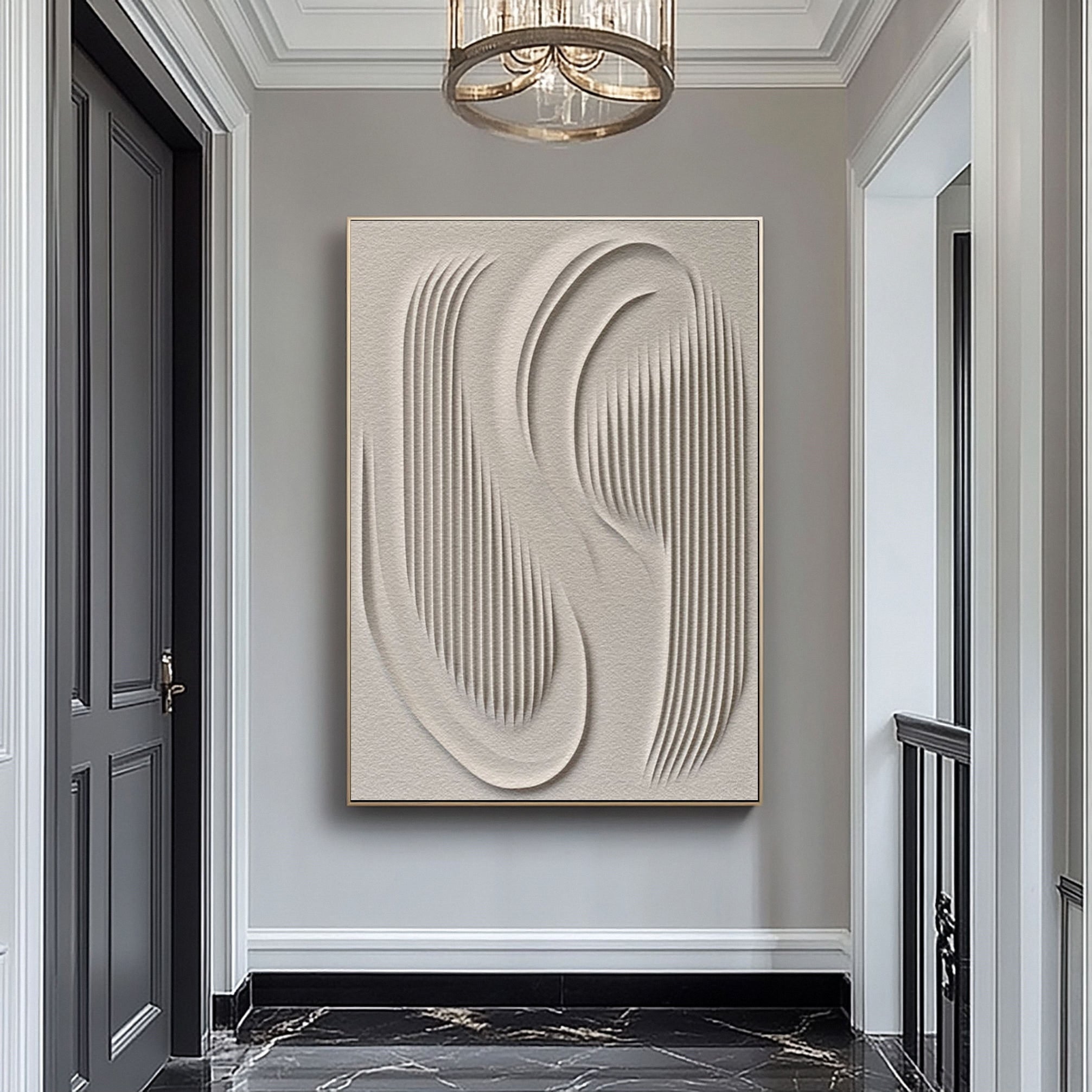 Whispering Lines: Sculptural White Wall Art