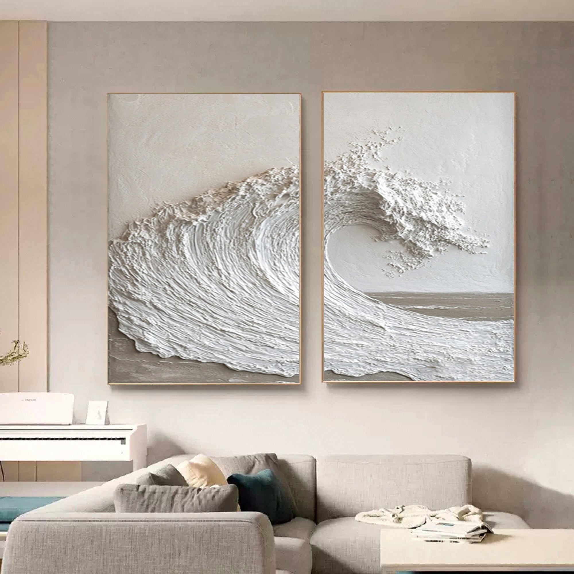 Serenity Waves: Dual Panel Art