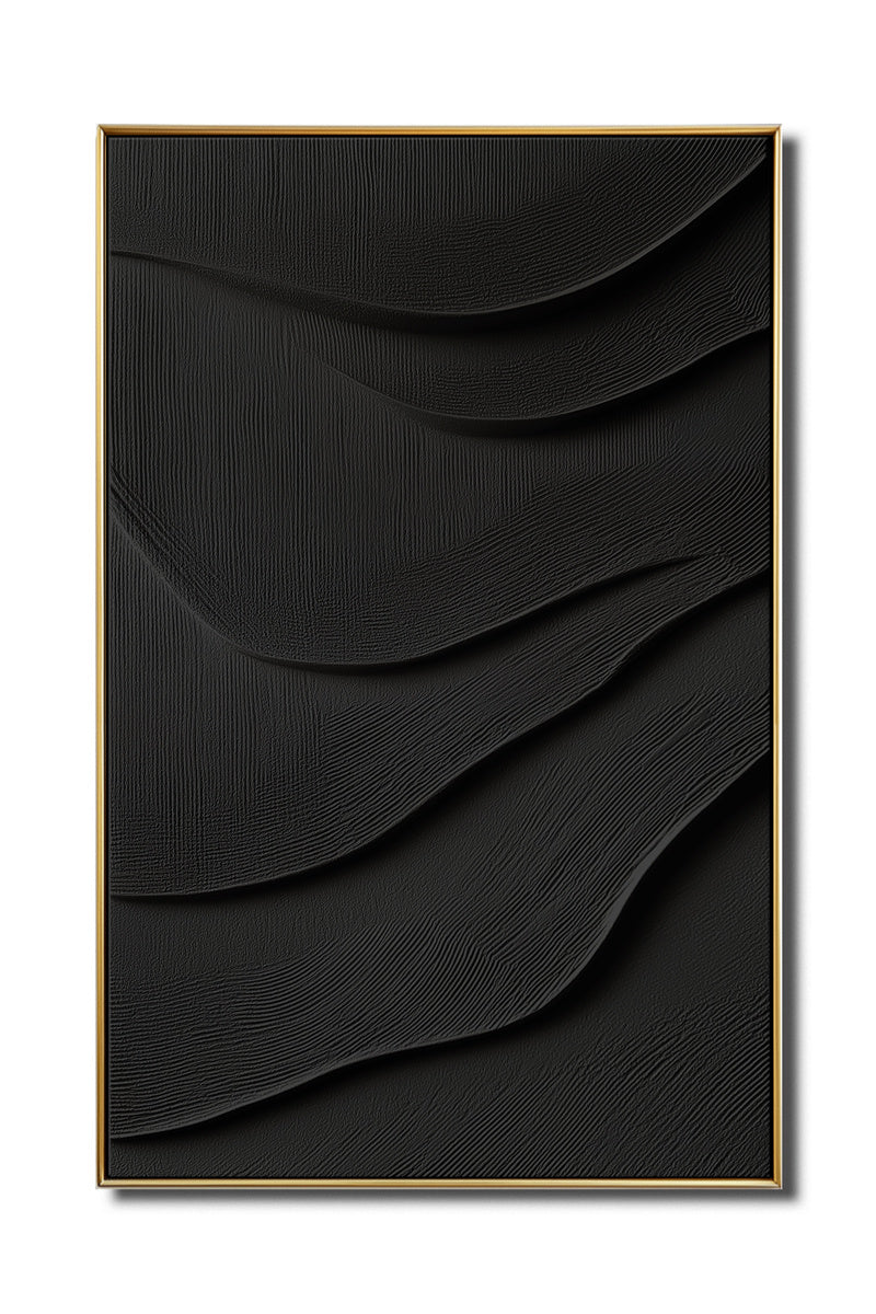 Textured Black Wave Wall Art-241268