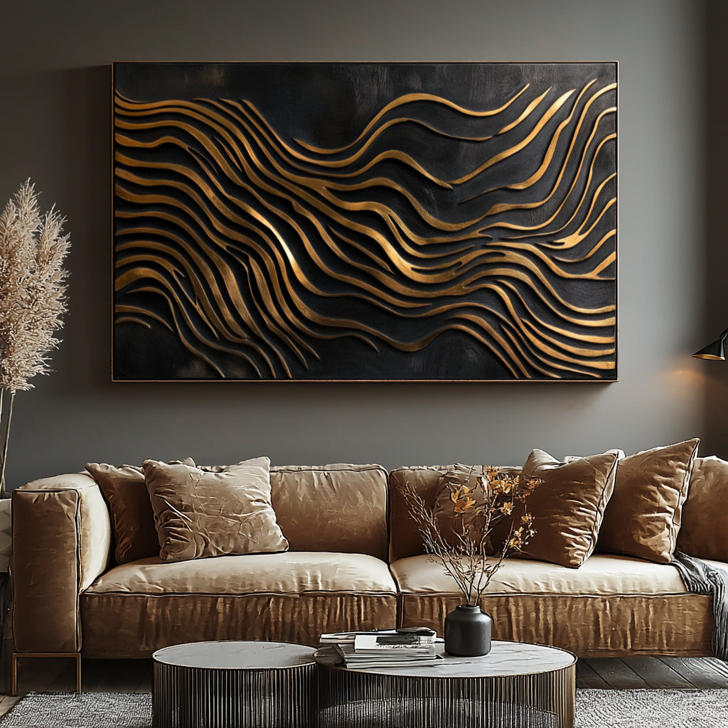 Textured Black & Gold Art-wp241358