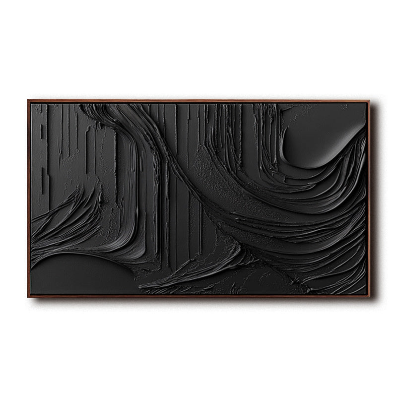 Abstract All-Black Textured Art-wp241458