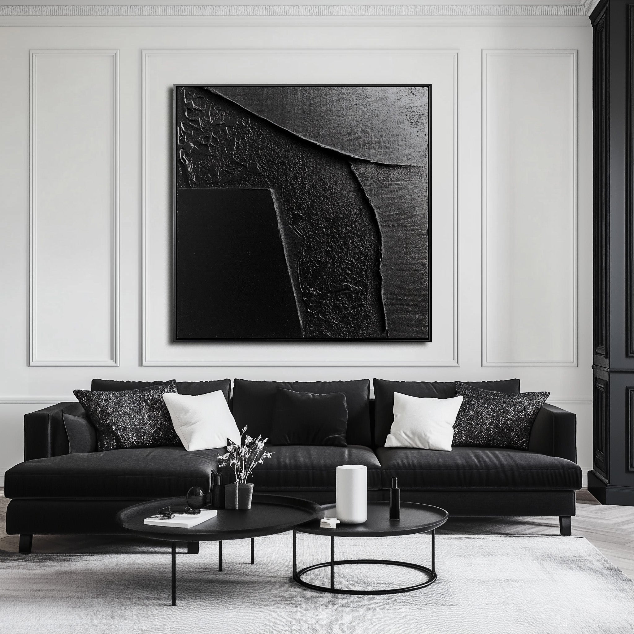 Textured Black Abstract Art-wp241868