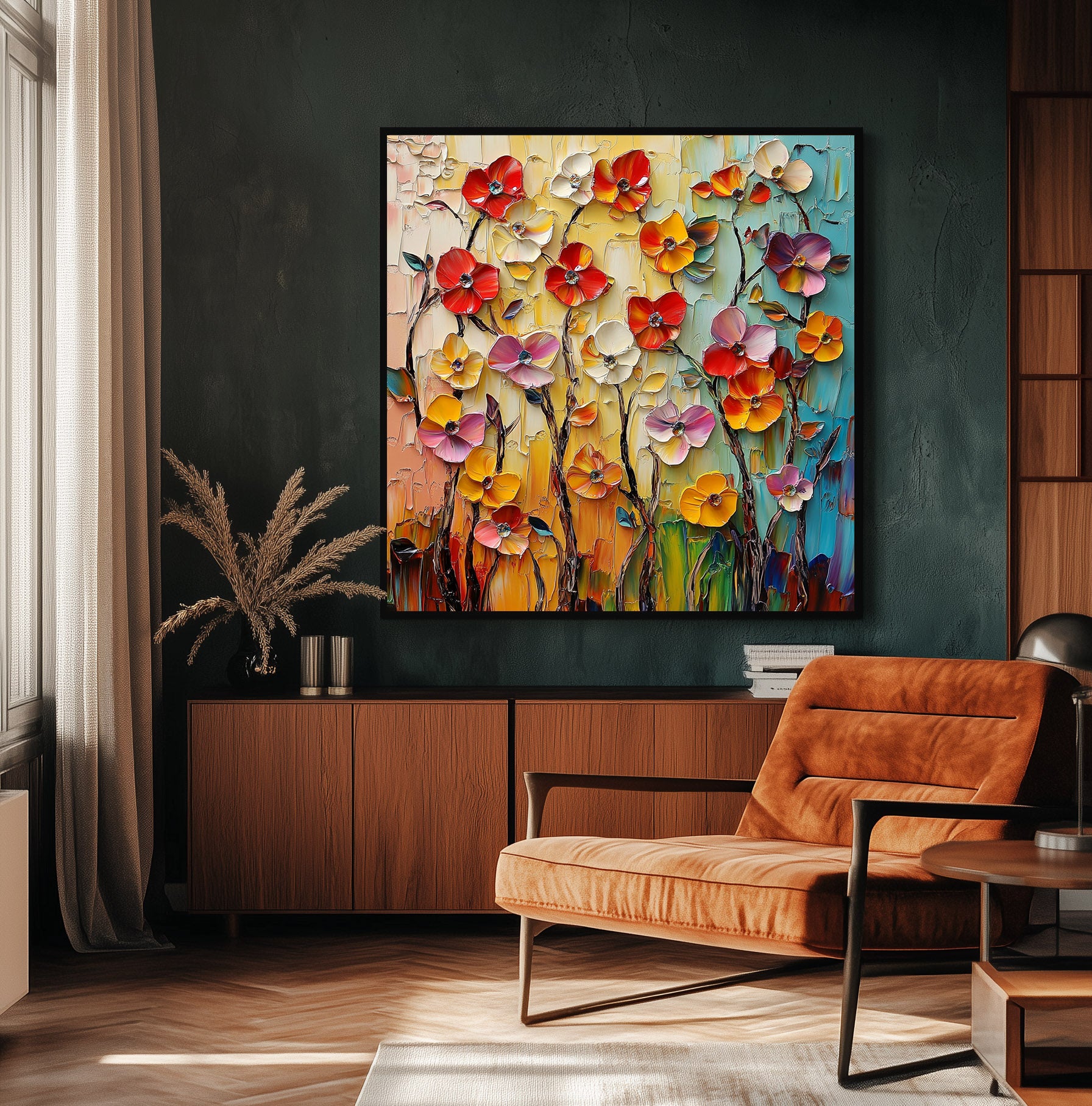 Vivid Floral Garden Artwork-wp241898