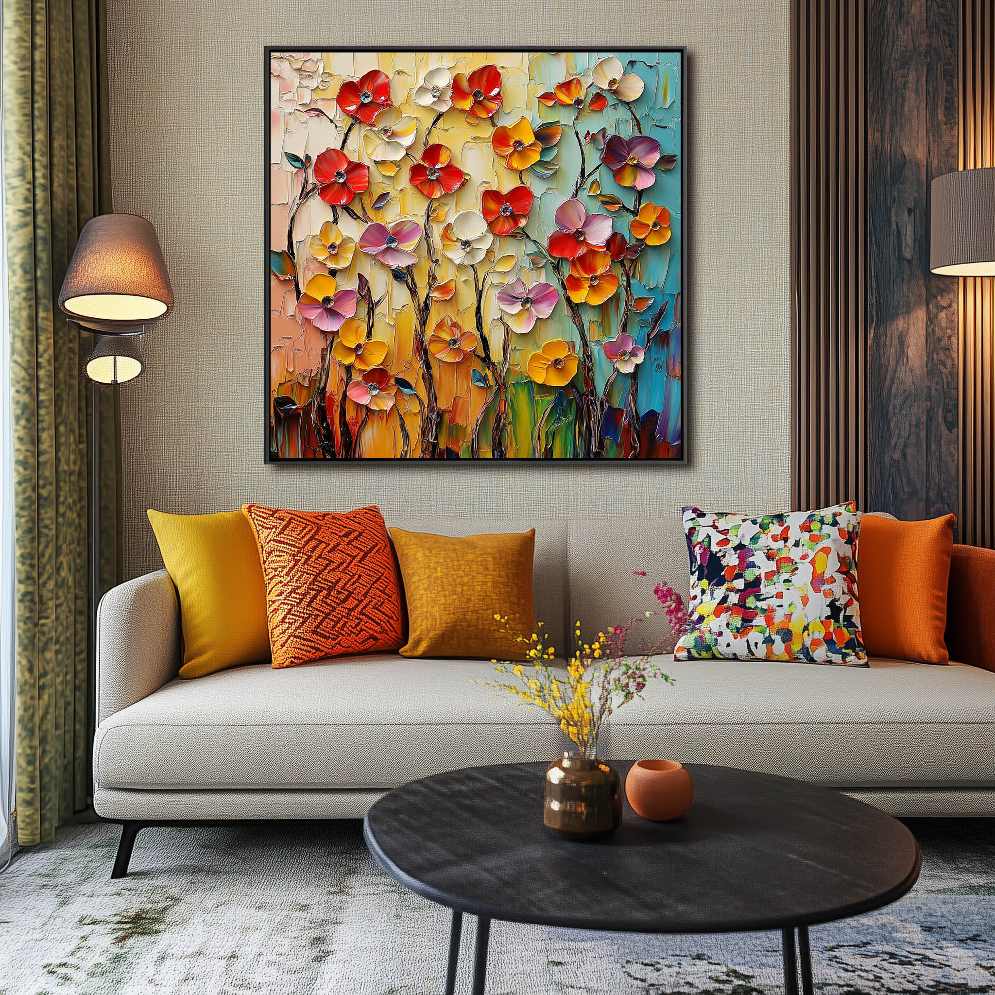 Vivid Floral Garden Artwork-wp241898