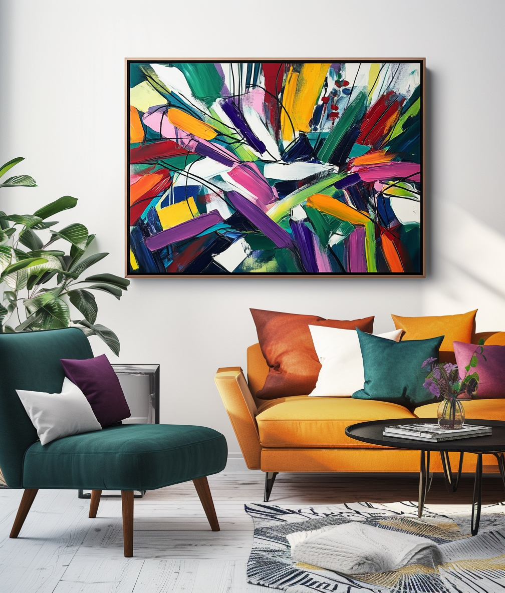 Bold Abstract Wall Art – Colorful Modern Canvas for Living Room