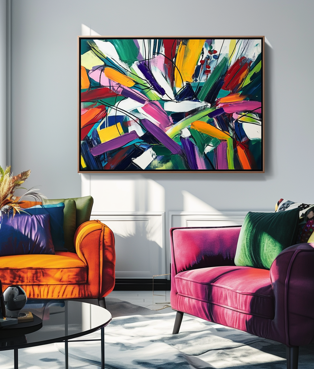 Bold Abstract Wall Art – Colorful Modern Canvas for Living Room