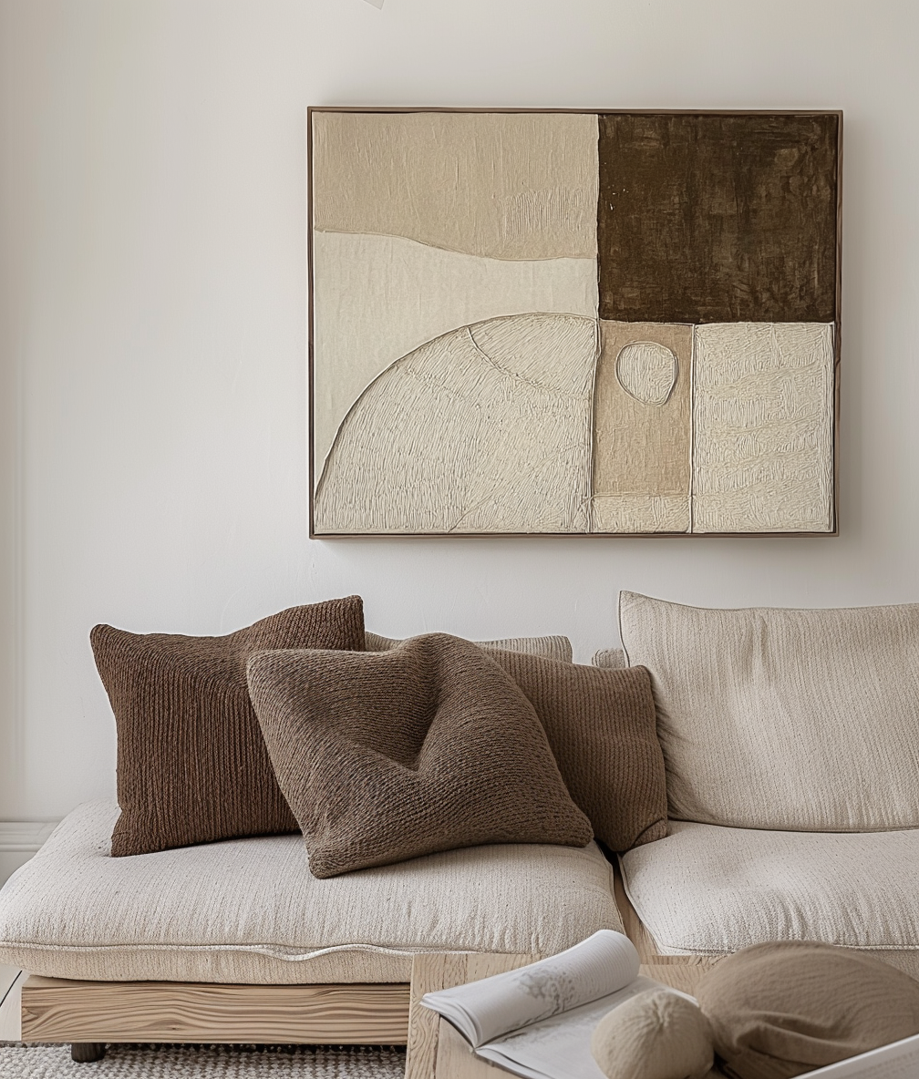 Balance in Earth – Textured Geometric Neutral Canvas Art