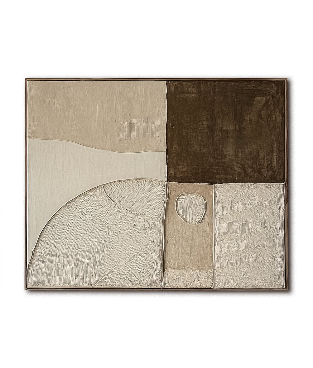 Balance in Earth – Textured Geometric Neutral Canvas Art