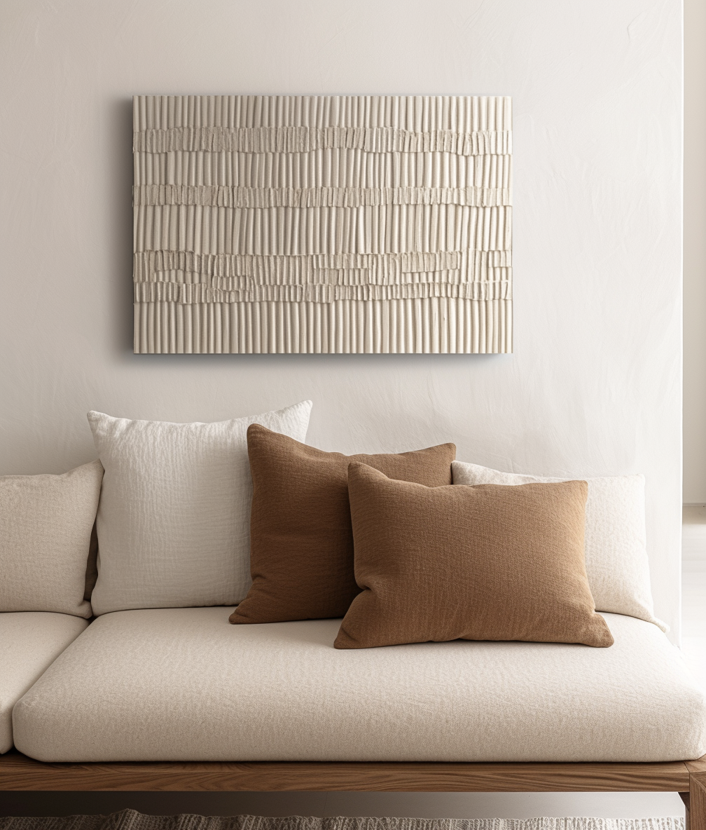 Echo Rhythm Vertical Stripe Textured Wall Art Abstract Minimalist Canvas