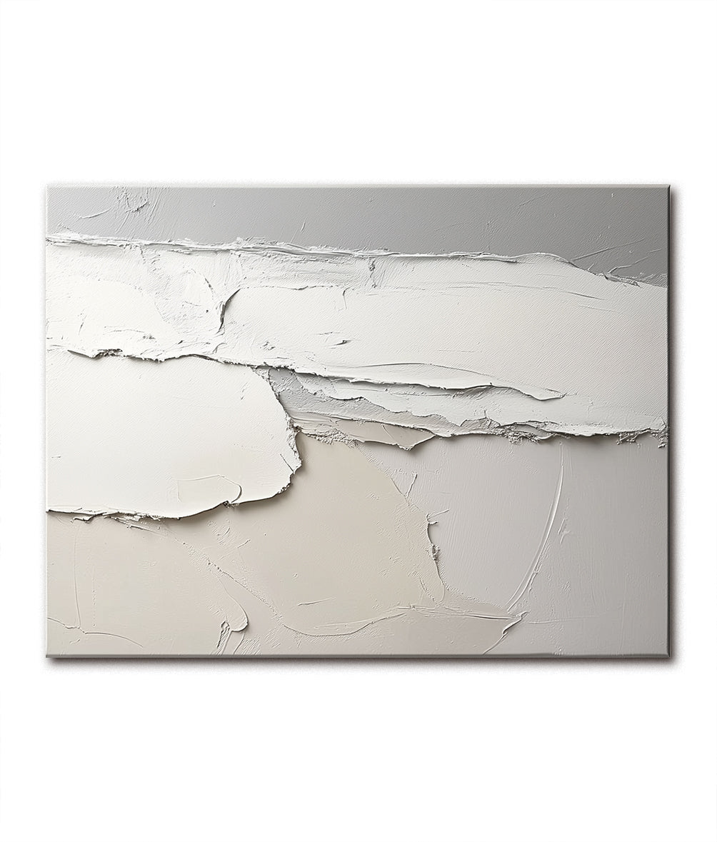 Dust Horizon - Horizontal Neutral Textured Abstract Canvas Wall Art for Modern Decor