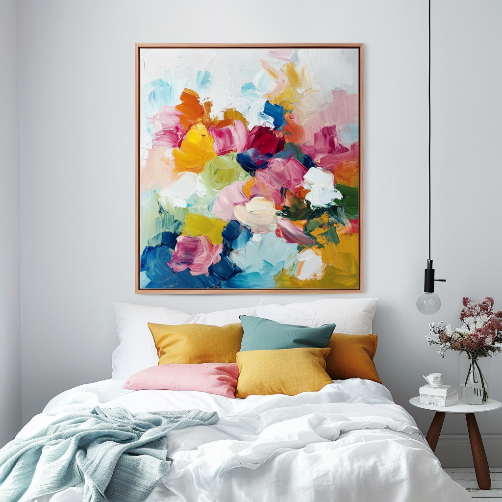 Color Rush - Colorful Abstract Floral Canvas Art Modern Flower Wall Painting