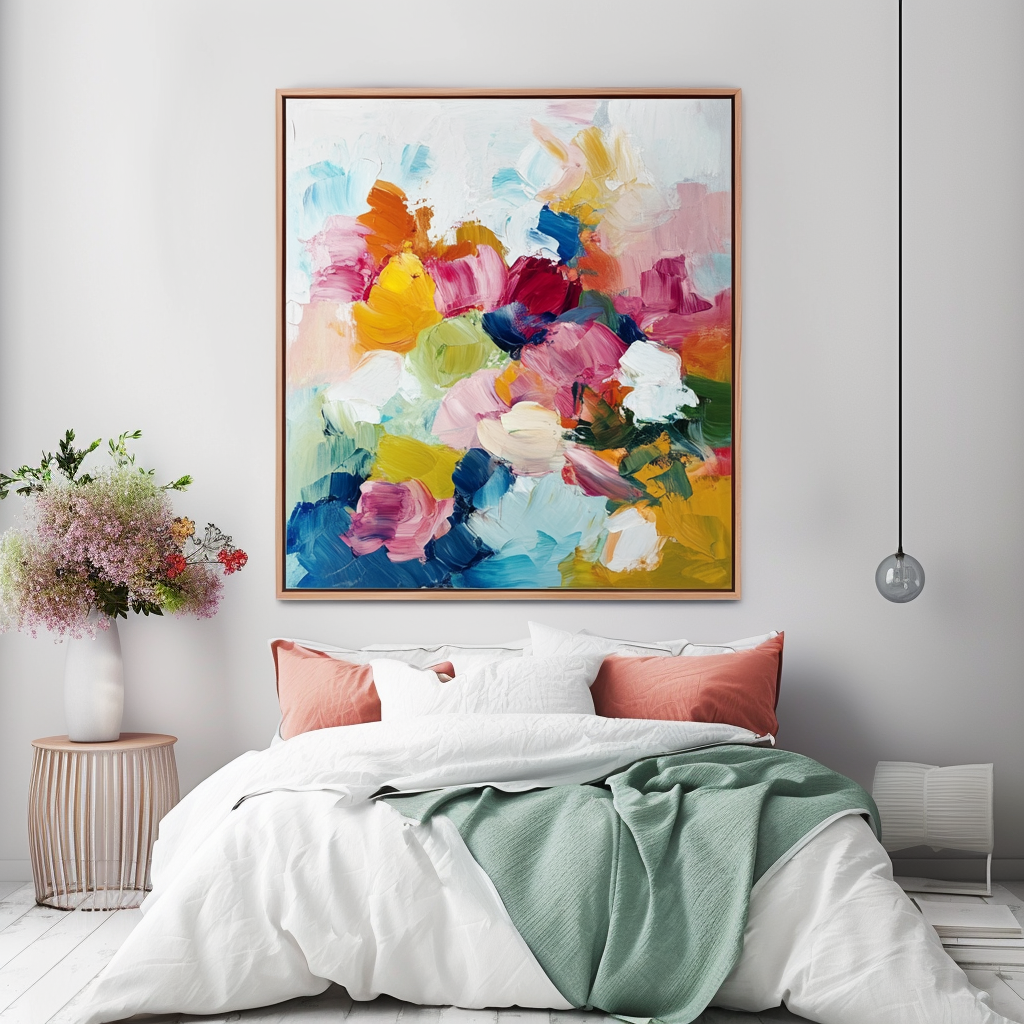 Color Rush - Colorful Abstract Floral Canvas Art Modern Flower Wall Painting