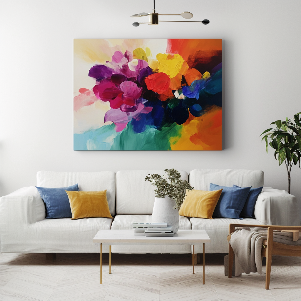 Color Bloom – Bold Abstract Floral Canvas Painting