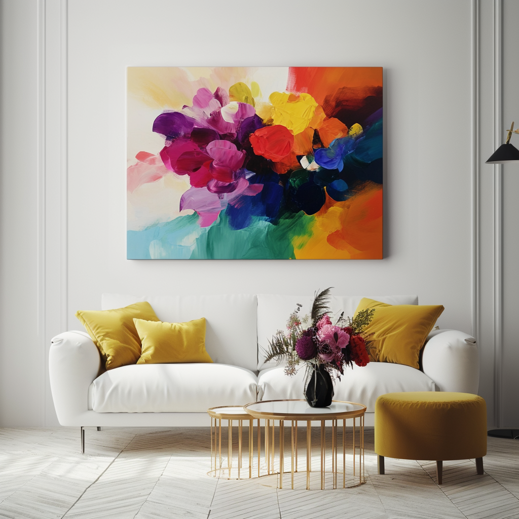 Color Bloom – Bold Abstract Floral Canvas Painting