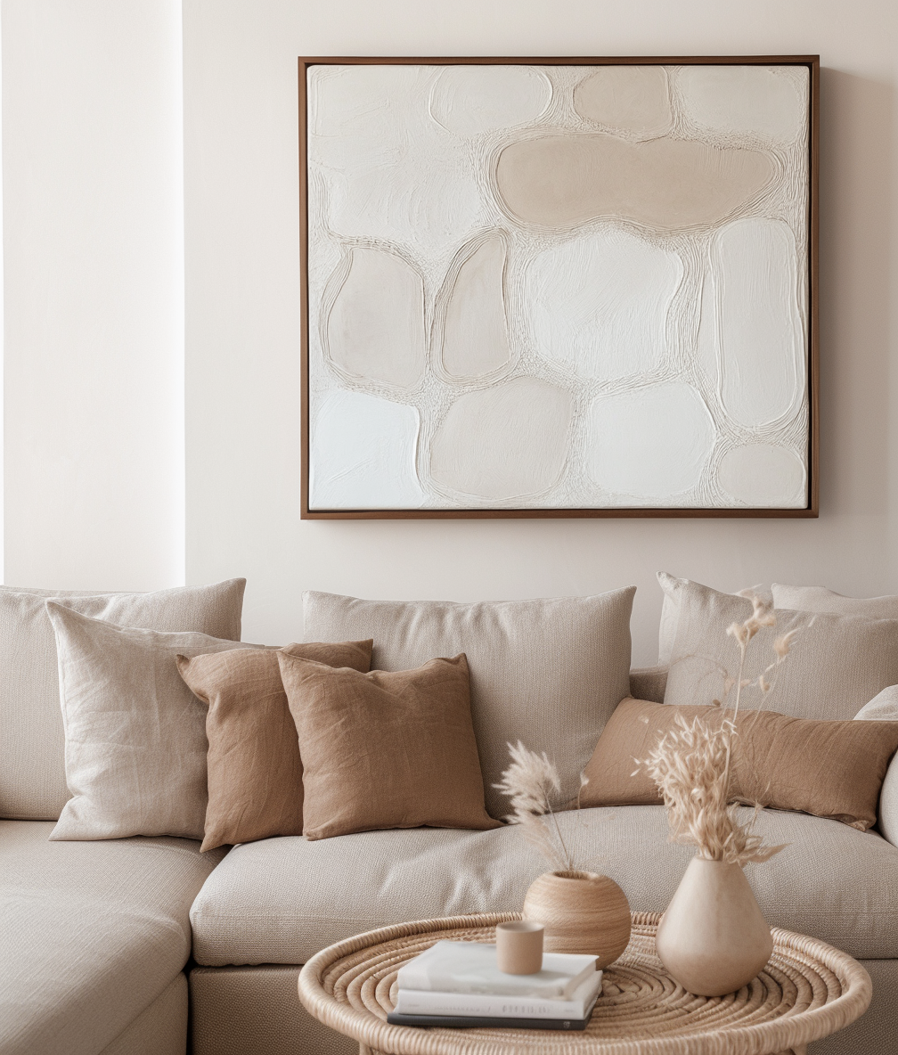 Quiet Formation - Minimalist Neutral Textured Canvas Modern Abstract Wall Art