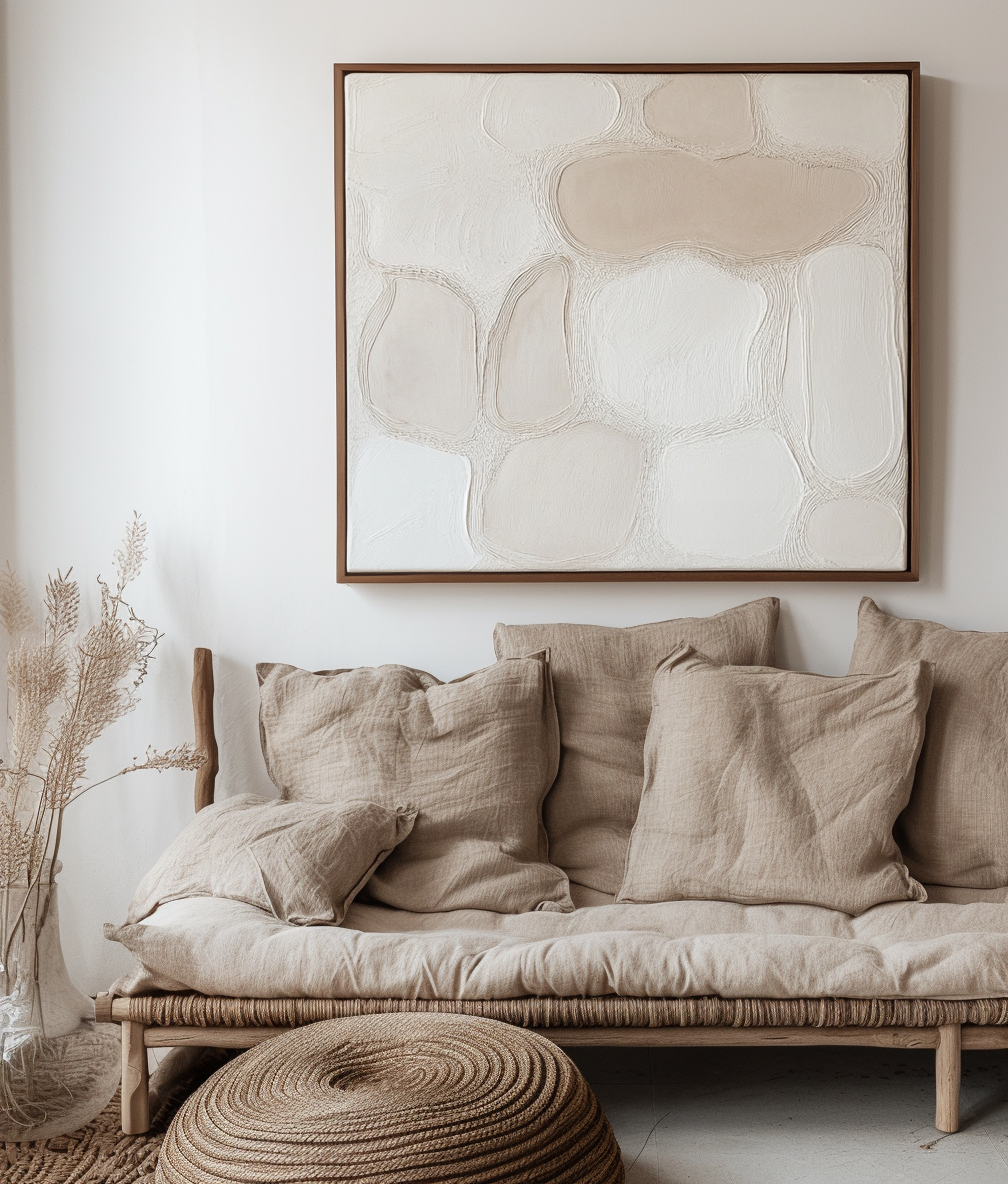 Quiet Formation - Minimalist Neutral Textured Canvas Modern Abstract Wall Art