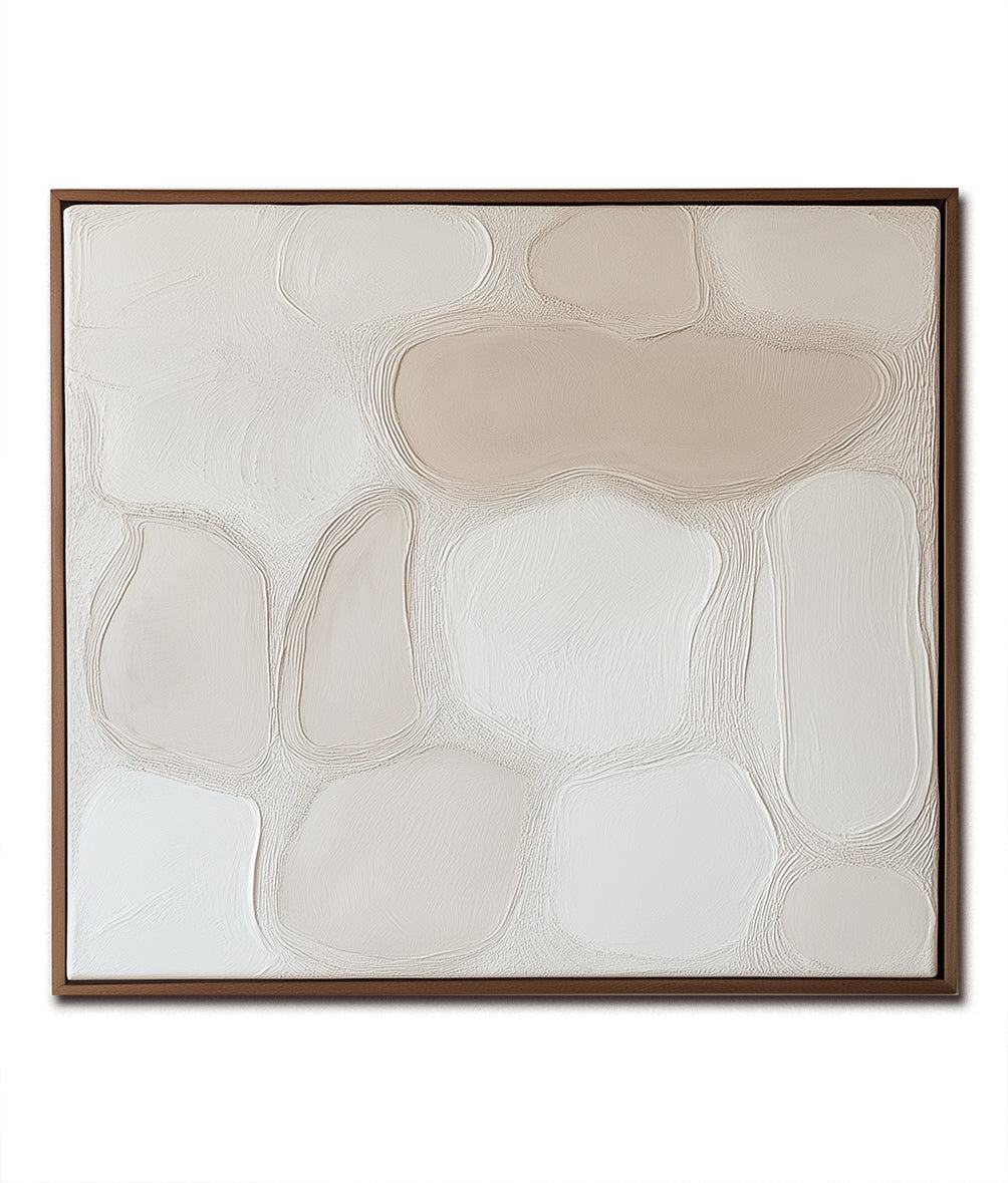 Quiet Formation - Minimalist Neutral Textured Canvas Modern Abstract Wall Art