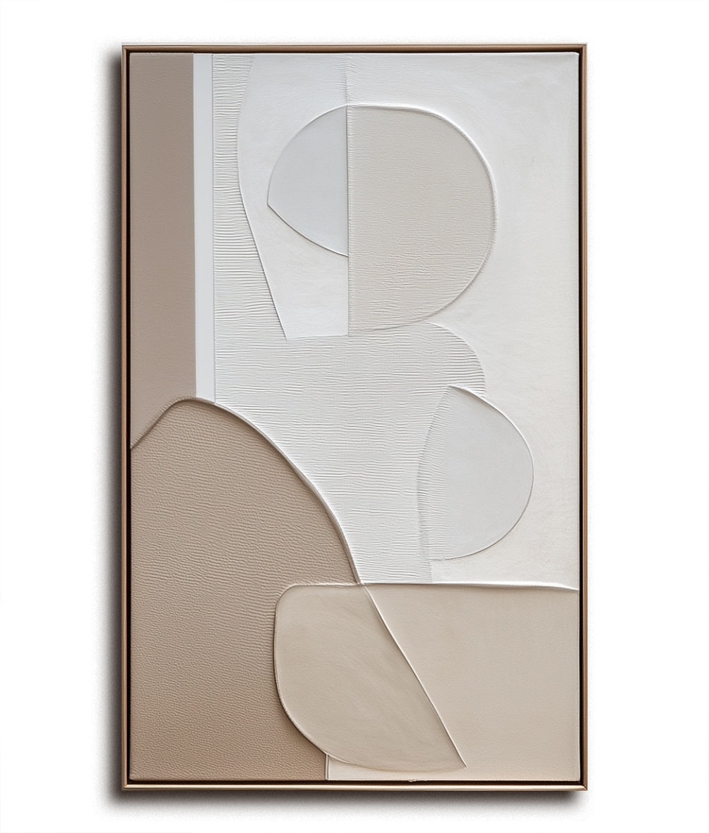 Calm Form – Neutral Geometric Abstract Canvas Textured Wall Art Horizontal Decor