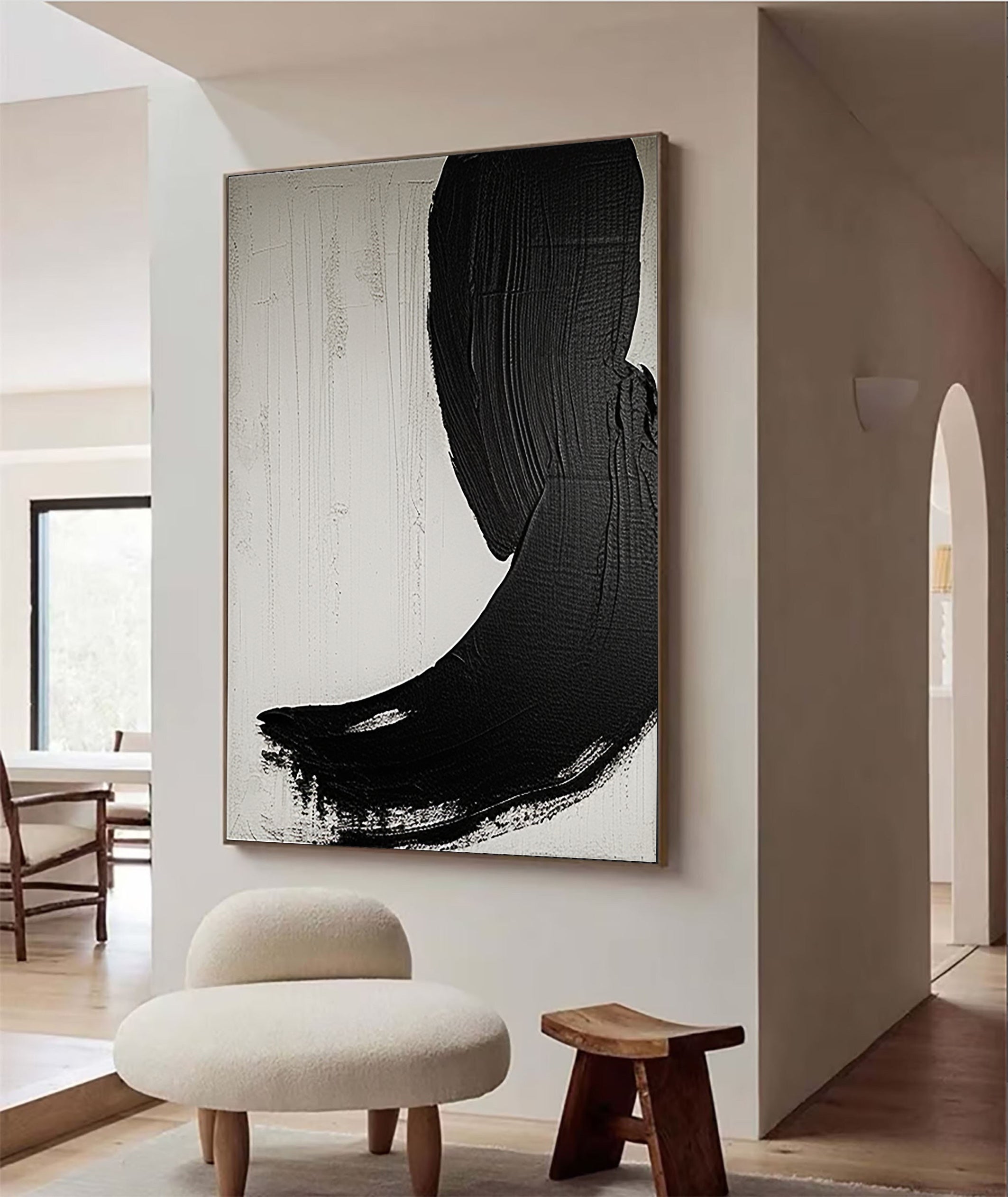 Black & White Abstract Painting #BWA 001