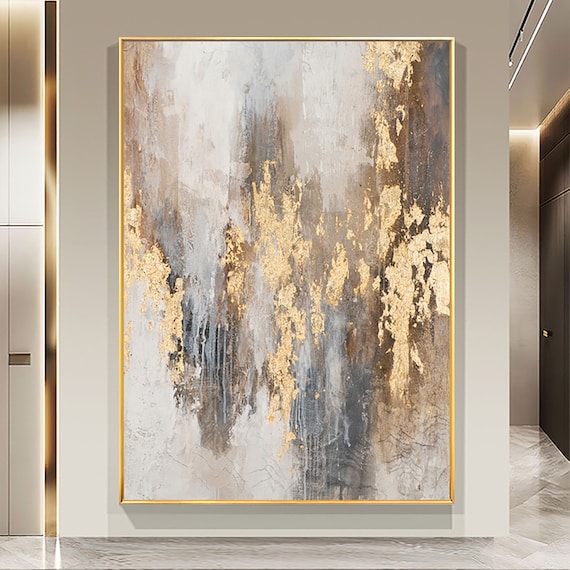 Ethereal Gold: Abstract Canvas Art