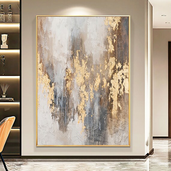 Ethereal Gold: Abstract Canvas Art