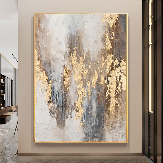 Ethereal Gold: Abstract Canvas Art