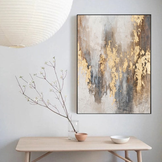 Ethereal Gold: Abstract Canvas Art