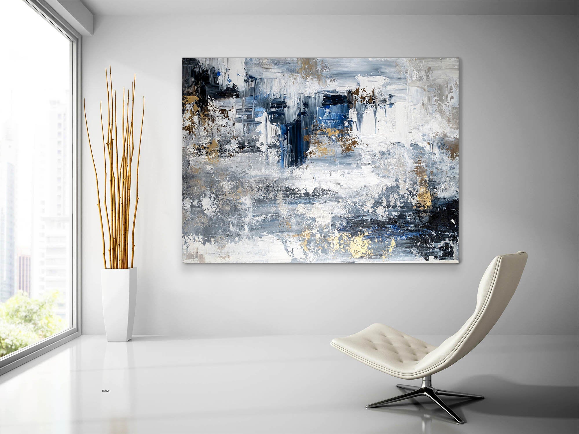 Blue Reverie: Abstract Canvas Art