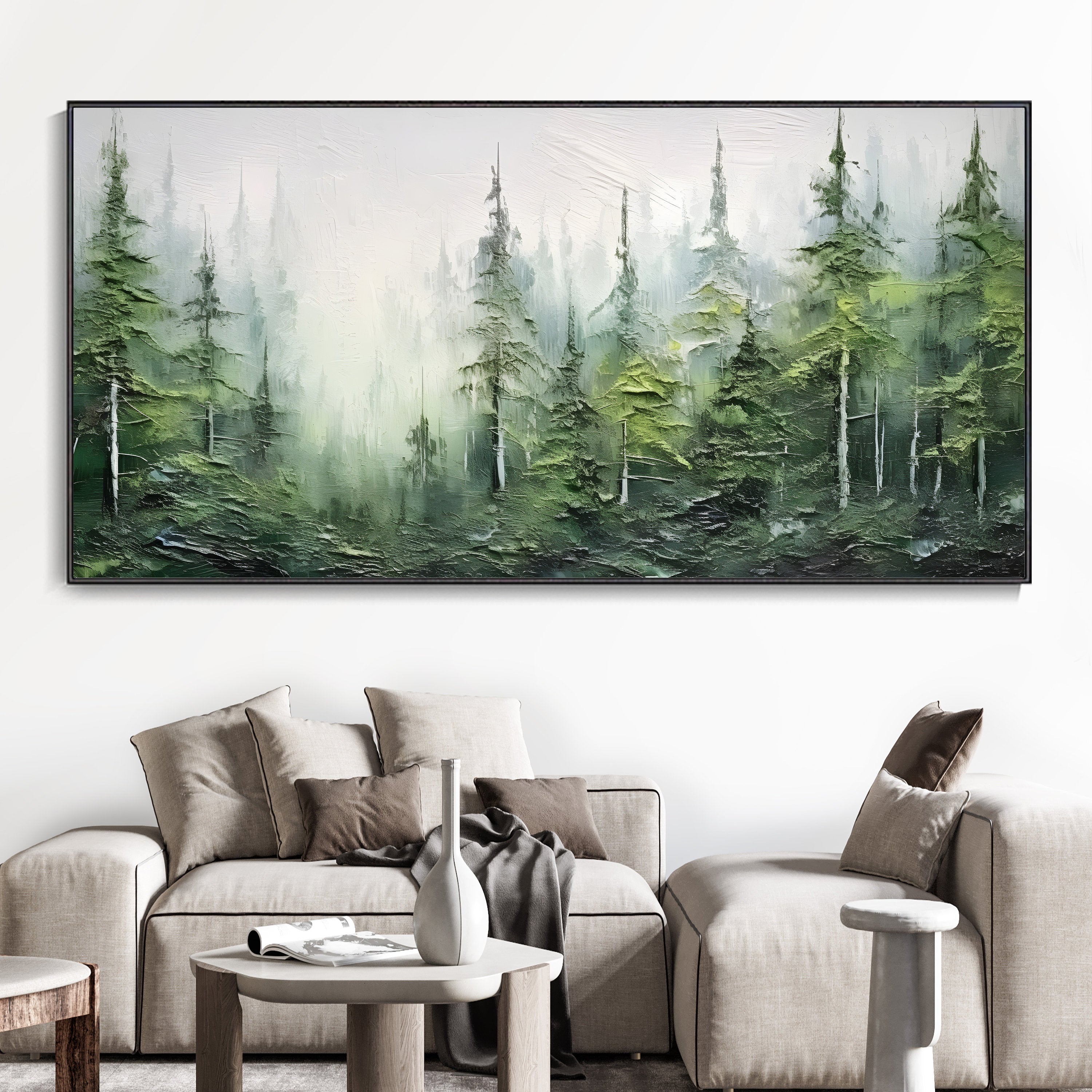 Misty Forest: Textured Serenity