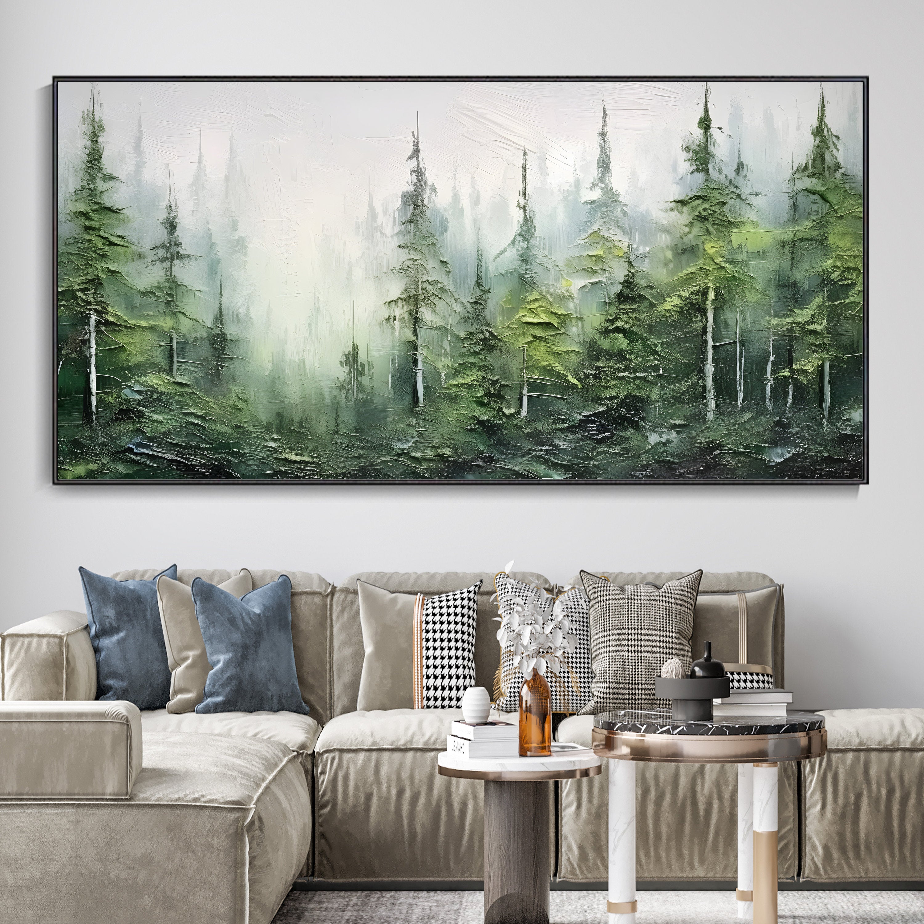 Misty Forest: Textured Serenity