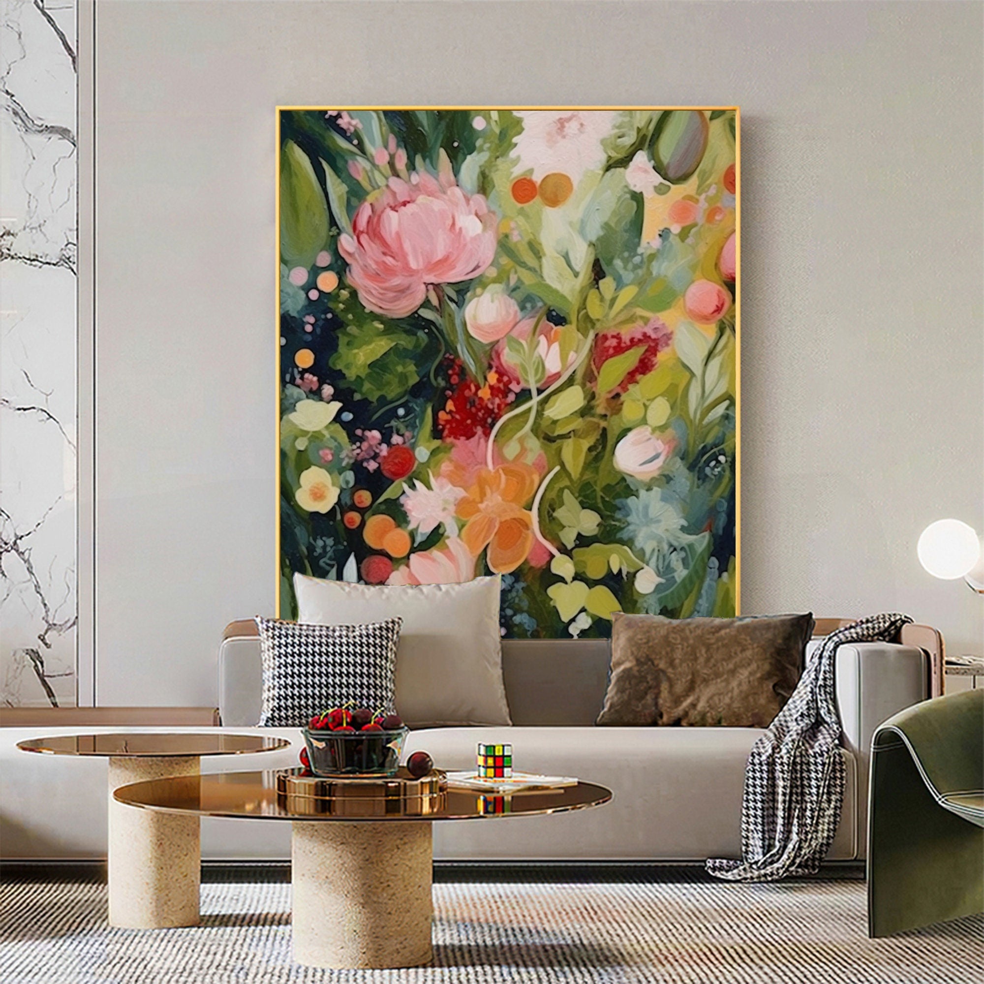 Vibrant Bloom: Energetic Abstract Floral Canvas Art