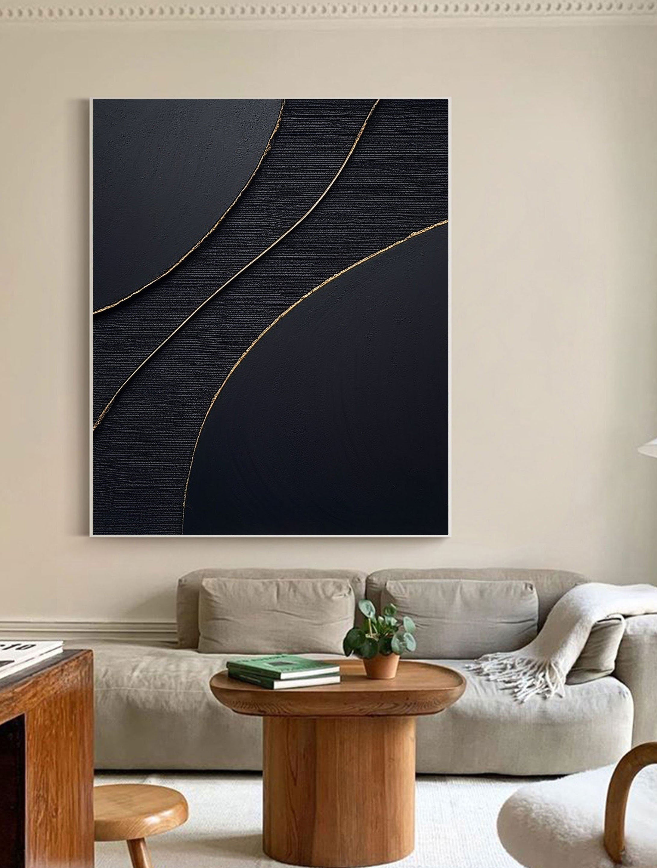 Golden Arc: Minimal Texture Art