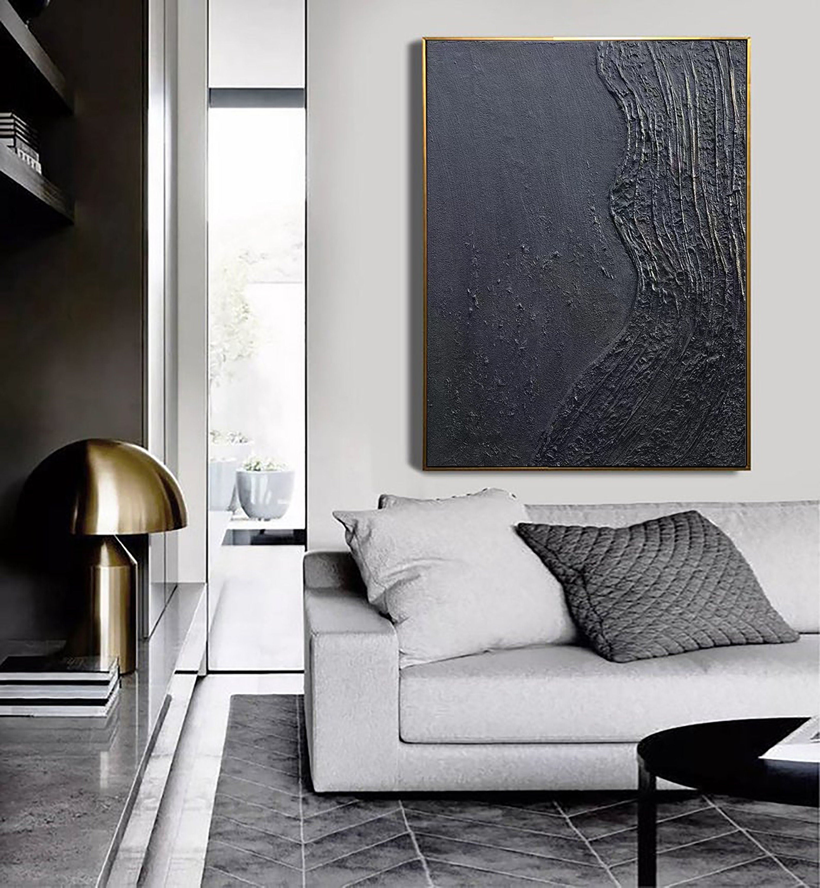 Earthâs Edge: Textured Black Canvas