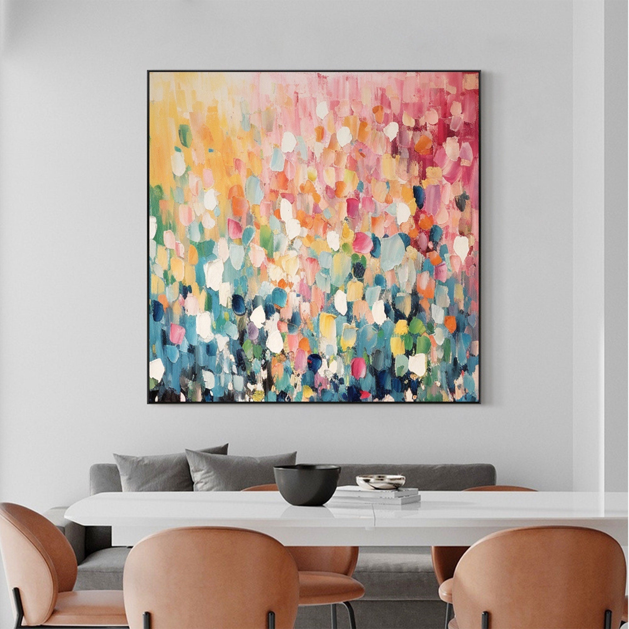 Radiant Burst: Abstract Expressionist Canvas Art